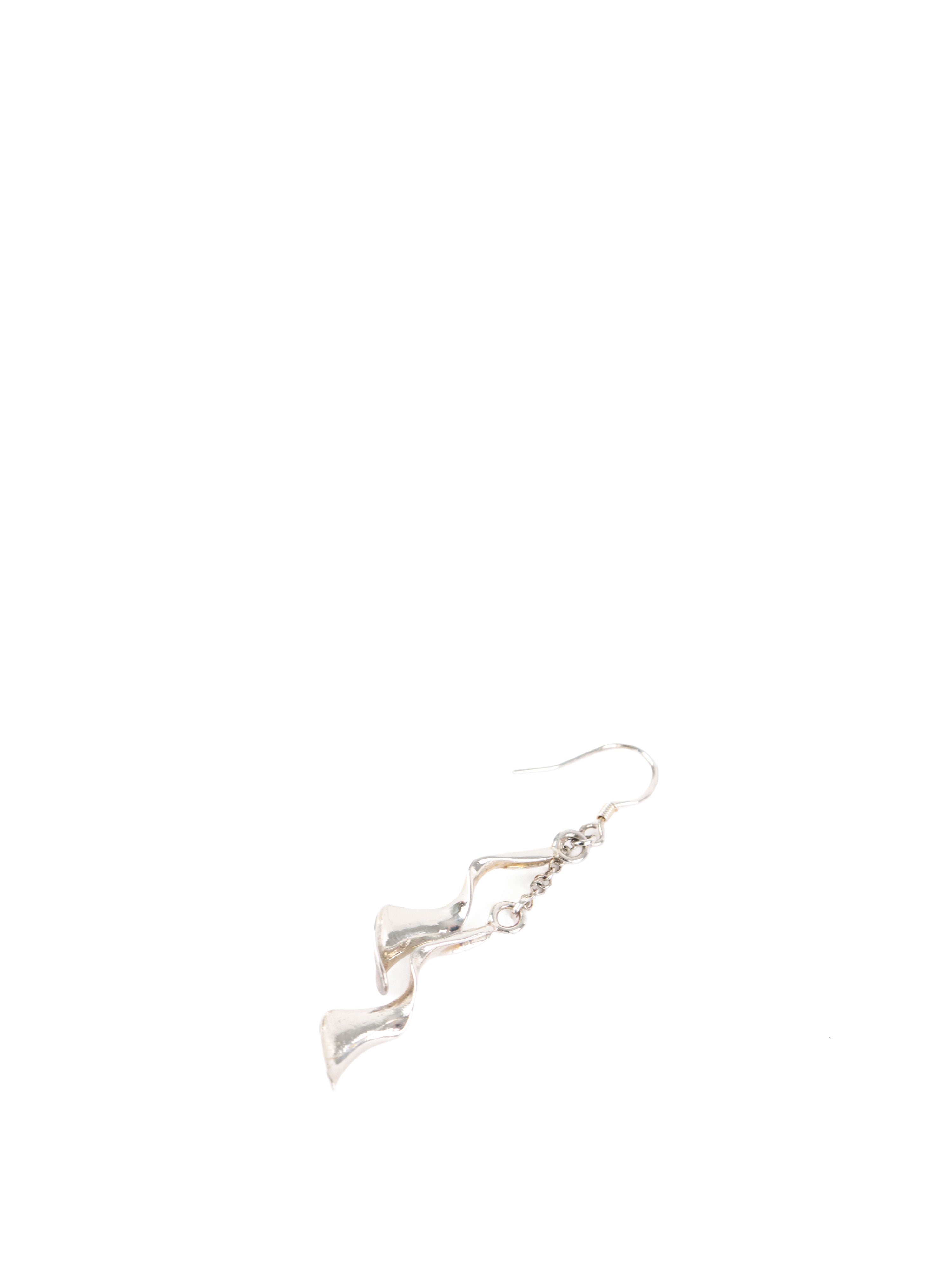 Tiffany & Co Siver Double Orchid Drop Twist Earrings