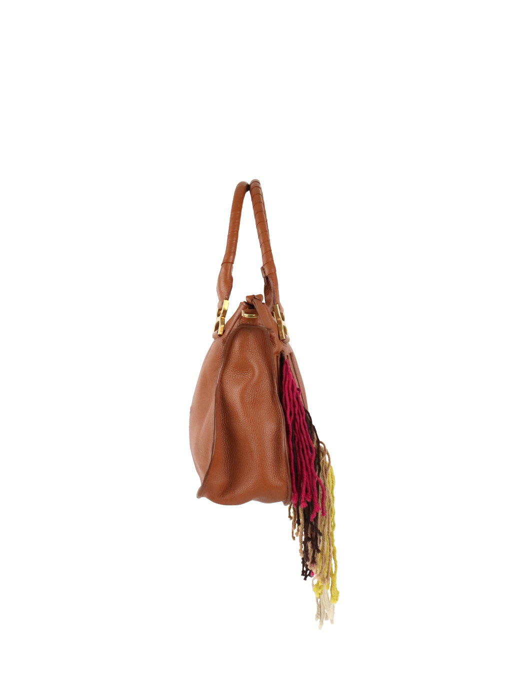 Chloe Marcie Medium Fringed Leather Tote Tan