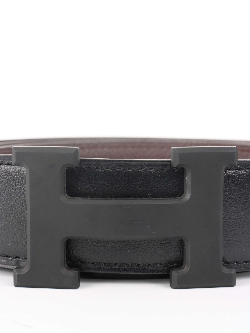 Hermes All Black Matte H Belt.