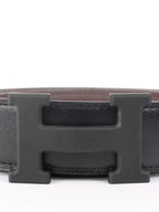 Hermes All Black Matte H Belt.