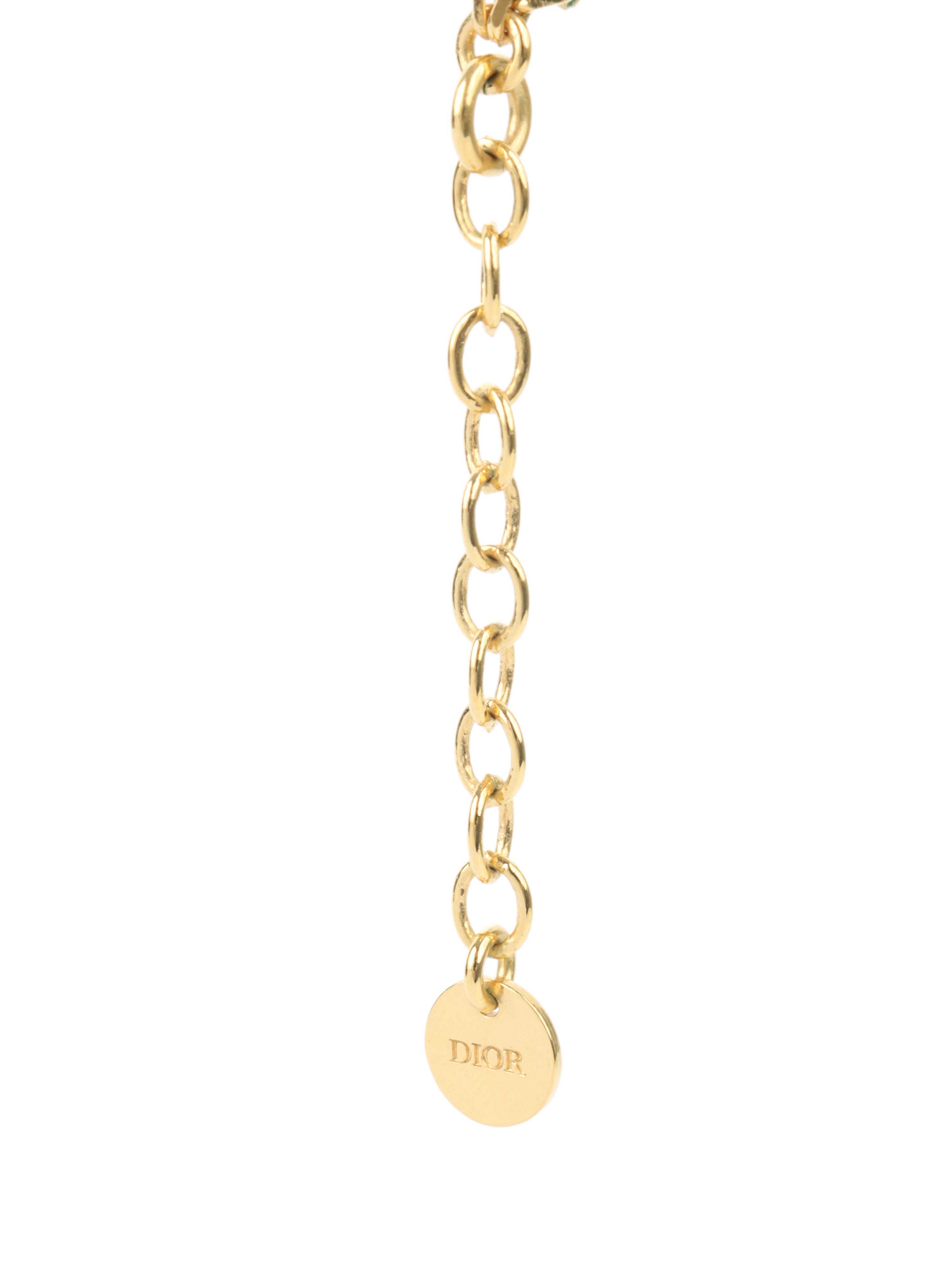 Dior CD Gold chain with Crystal Charm Choker