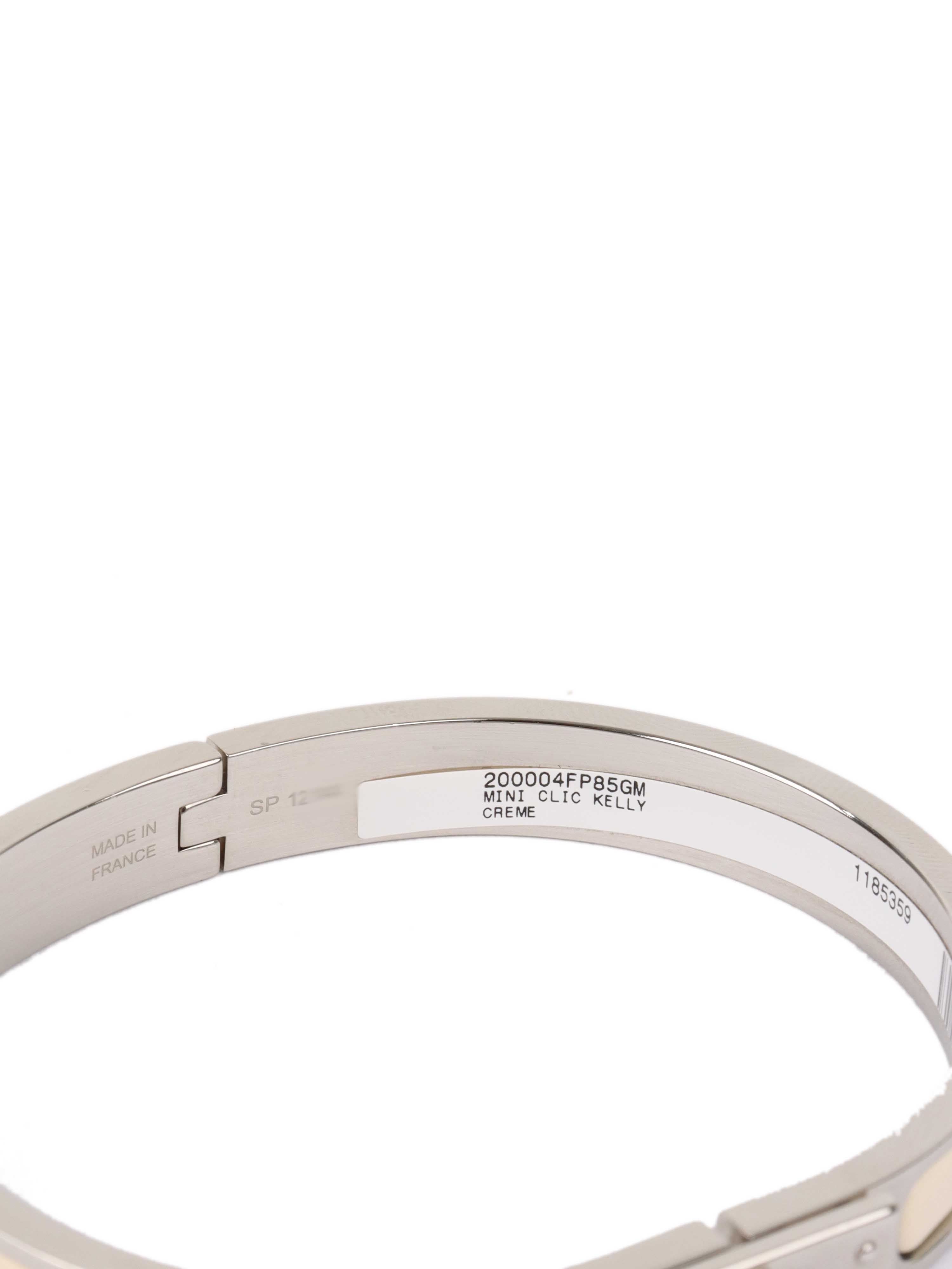 Hermes Creme Mini Clic Kelly Bracelet.