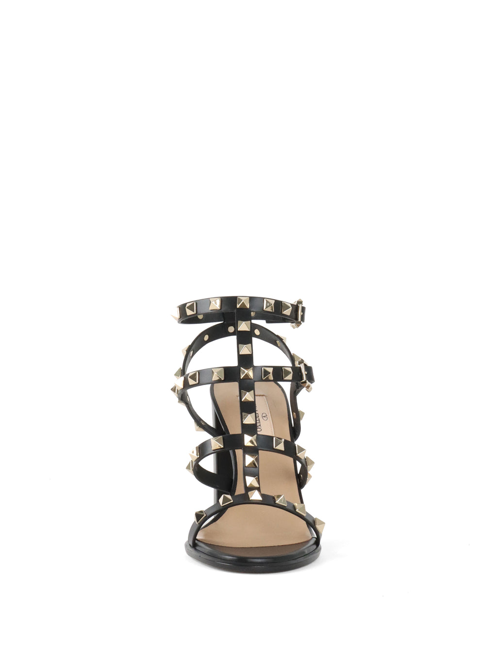 Valentino Black Rockstud Open Toe Sandals