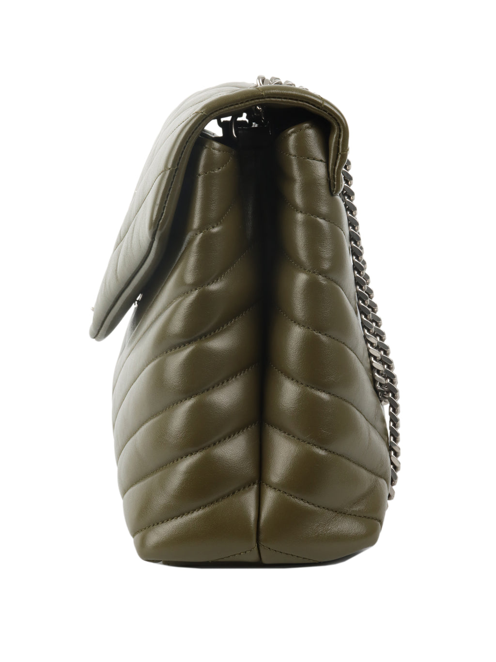 Saint Laurent Khaki Medium Loulou Bag.