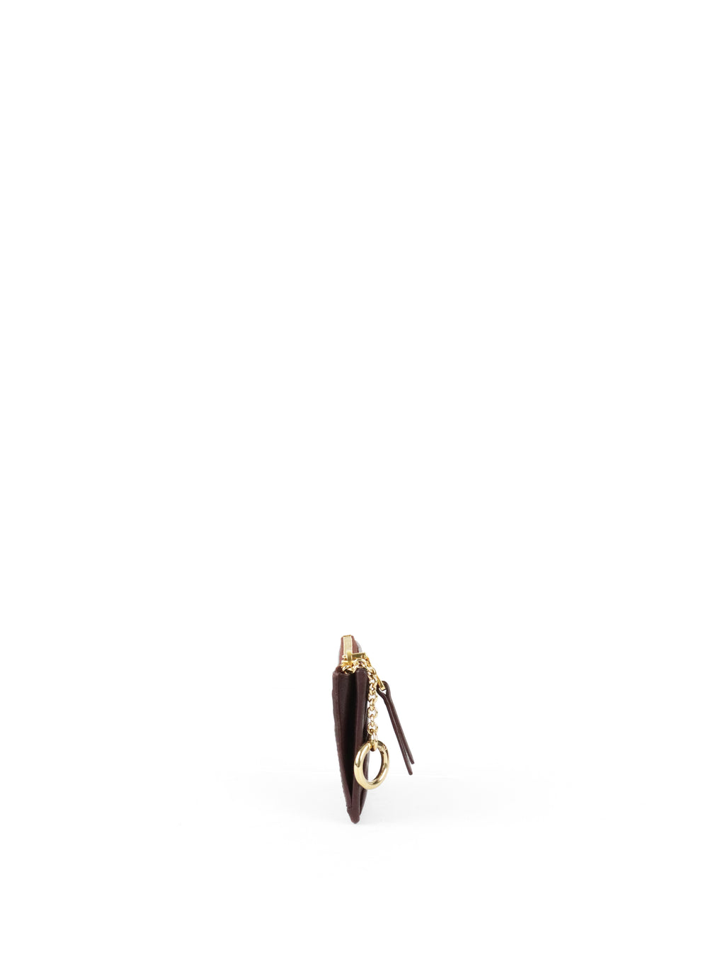 Miu Miu Dark Brown Matelassé Leather Zip Card Holder