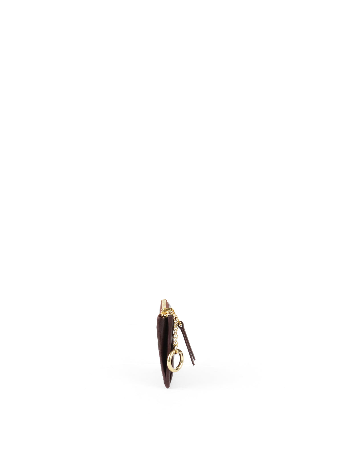 Miu Miu Dark Brown Matelassé Leather Zip Card Holder