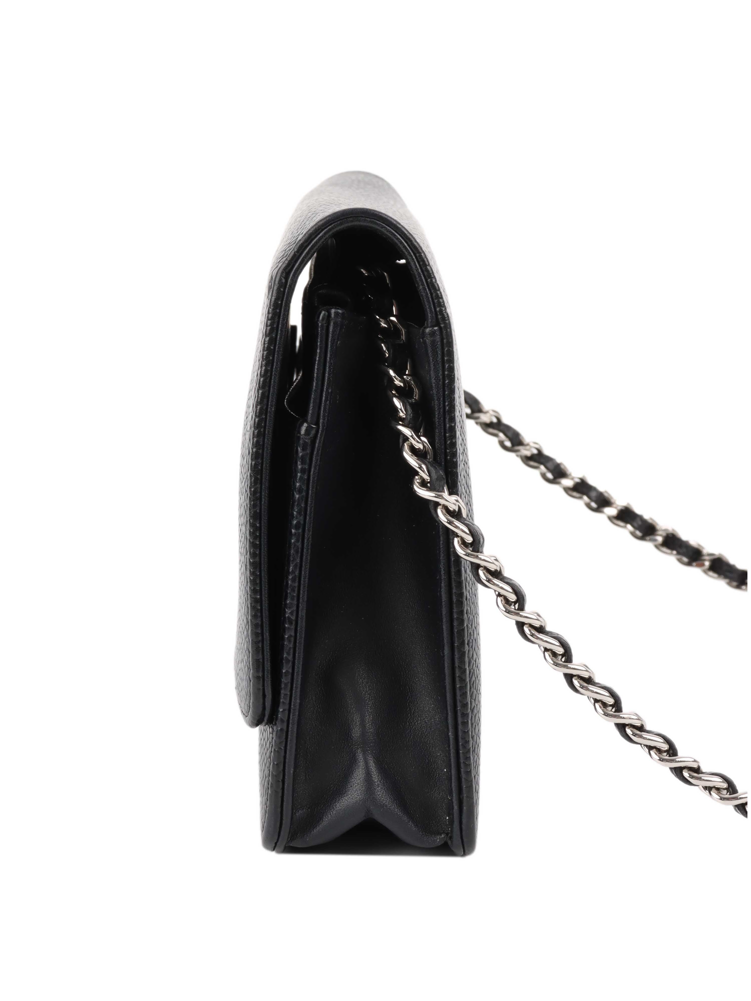 Chanel Black Caviar Wallet on Chain.