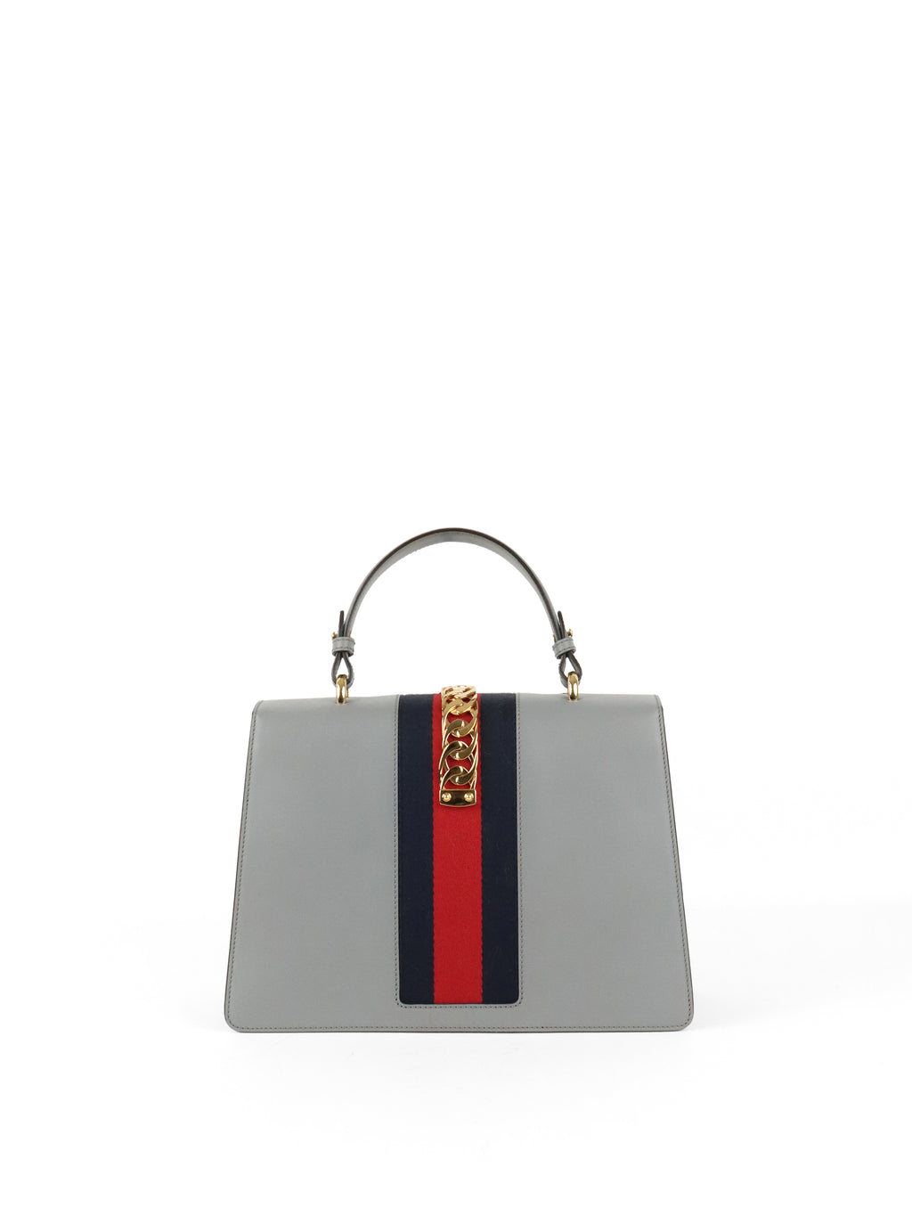 Gucci Medium Grey Floral Sequin Sylvie Top Handle Bag