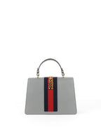Gucci Medium Grey Floral Sequin Sylvie Top Handle Bag
