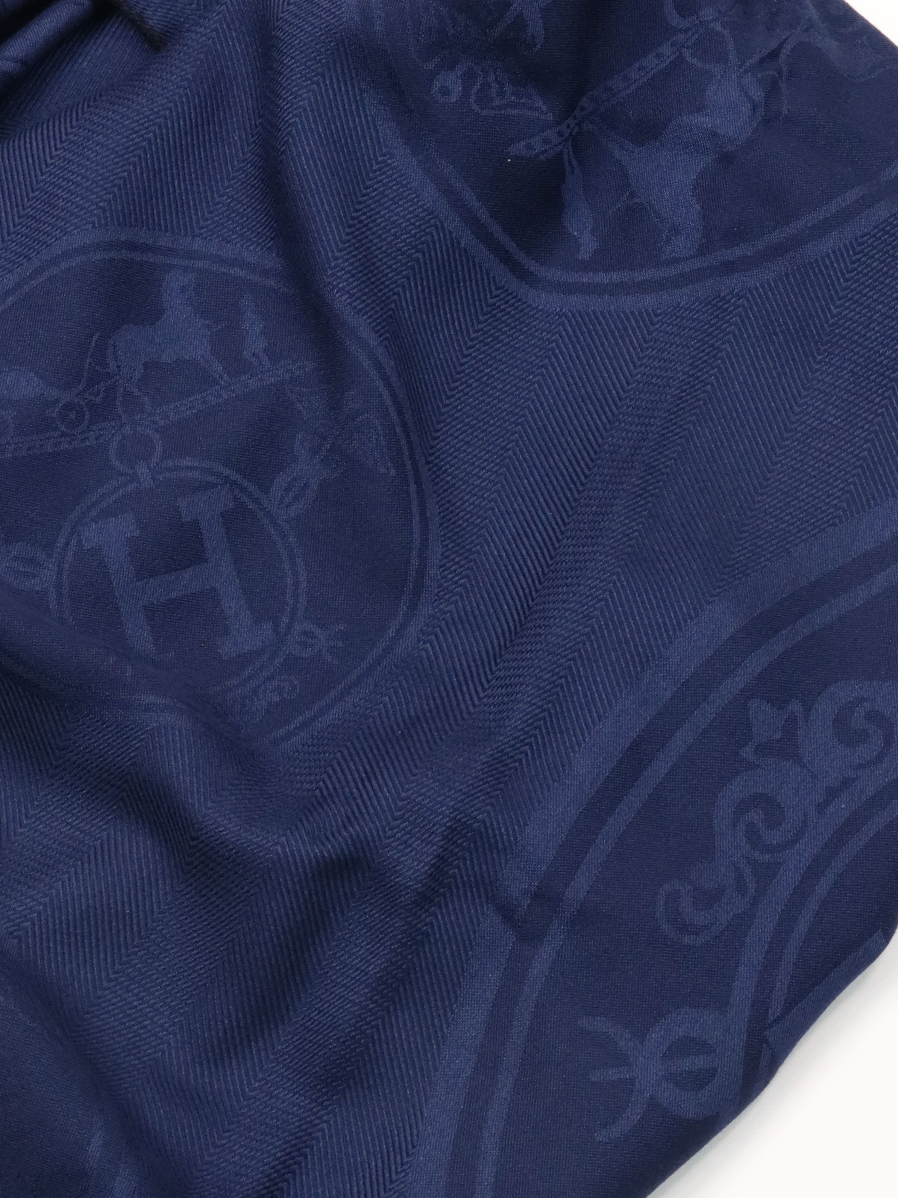 Hermes Bleu Profond New Libris Scarf.