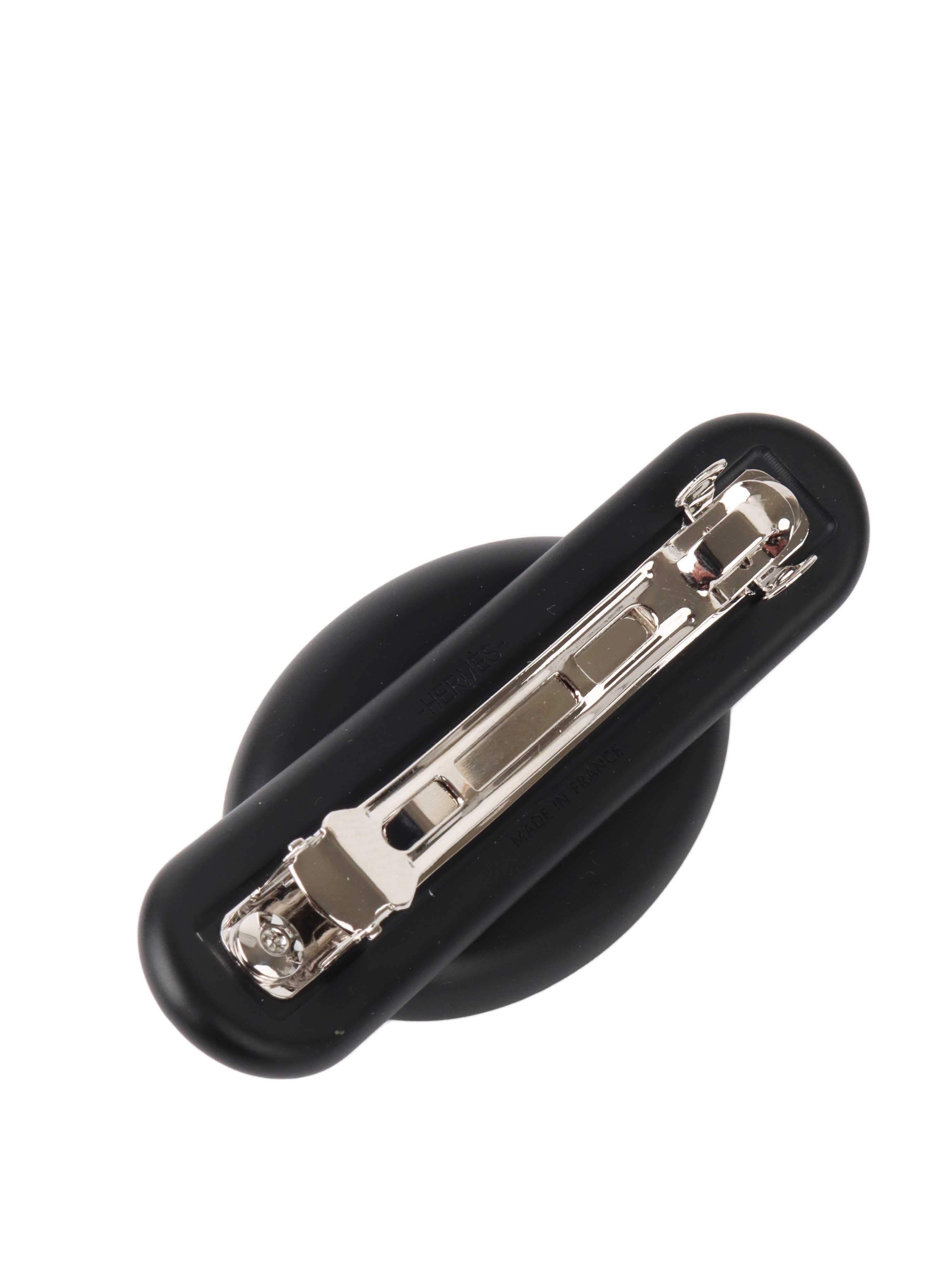 Hermes Tri Maillon PM Hair Clip Noir.