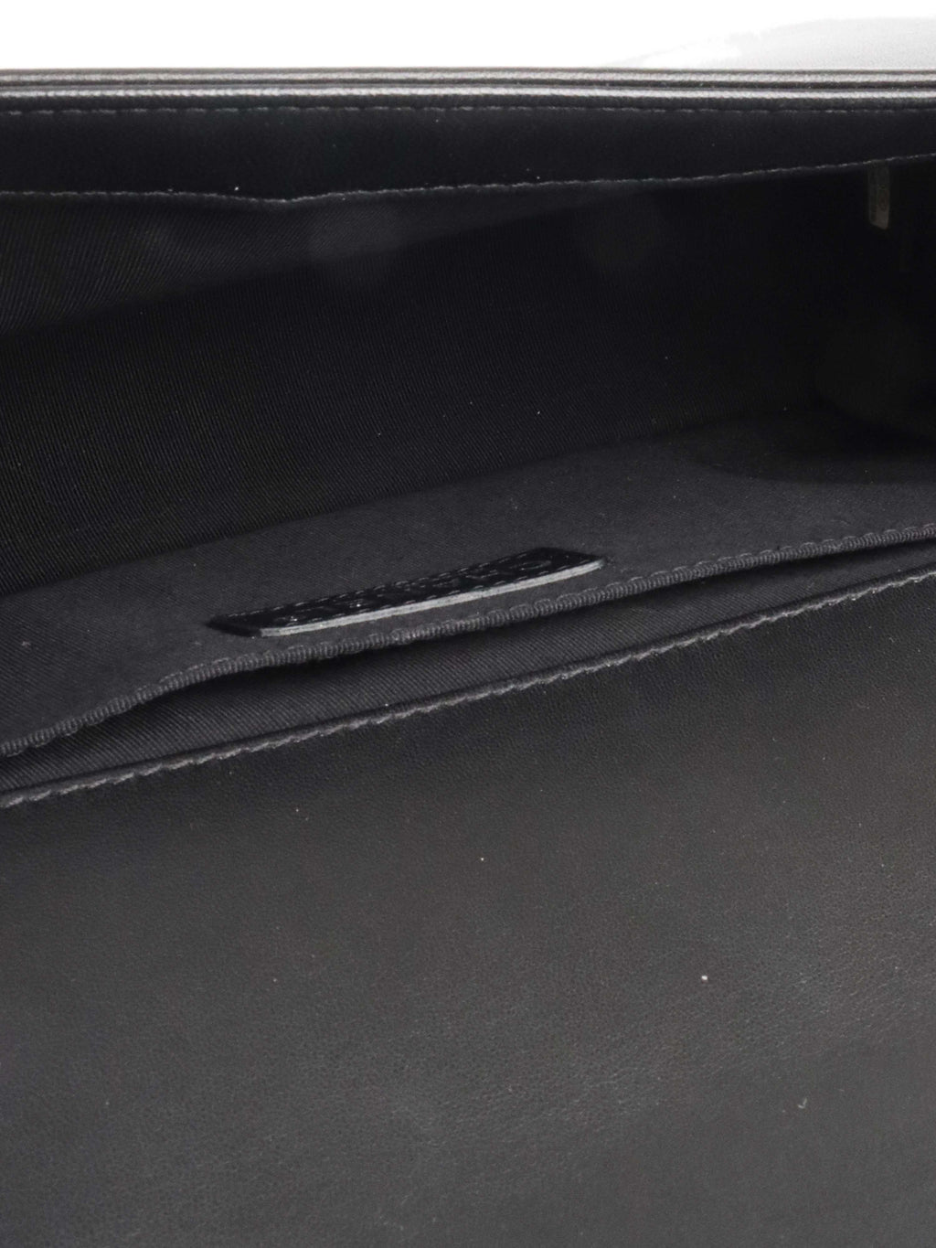 Chanel Black Lambskin Medium Boy Bag Ruthenium Finish Metal Hardware.