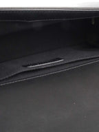 Chanel Black Lambskin Medium Boy Bag Ruthenium Finish Metal Hardware.