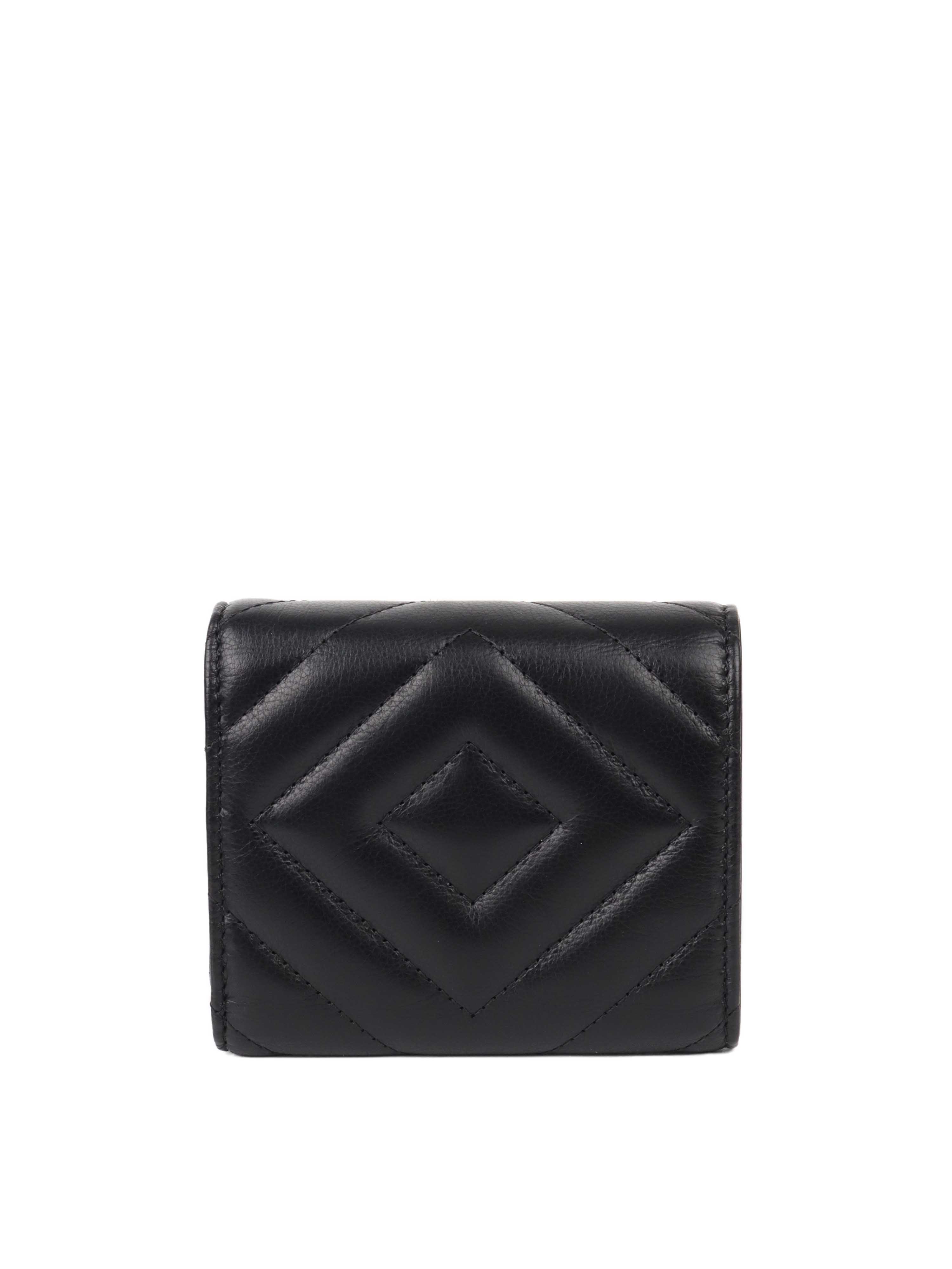 Chanel All Black Chevron 2.55 Compact Wallet.