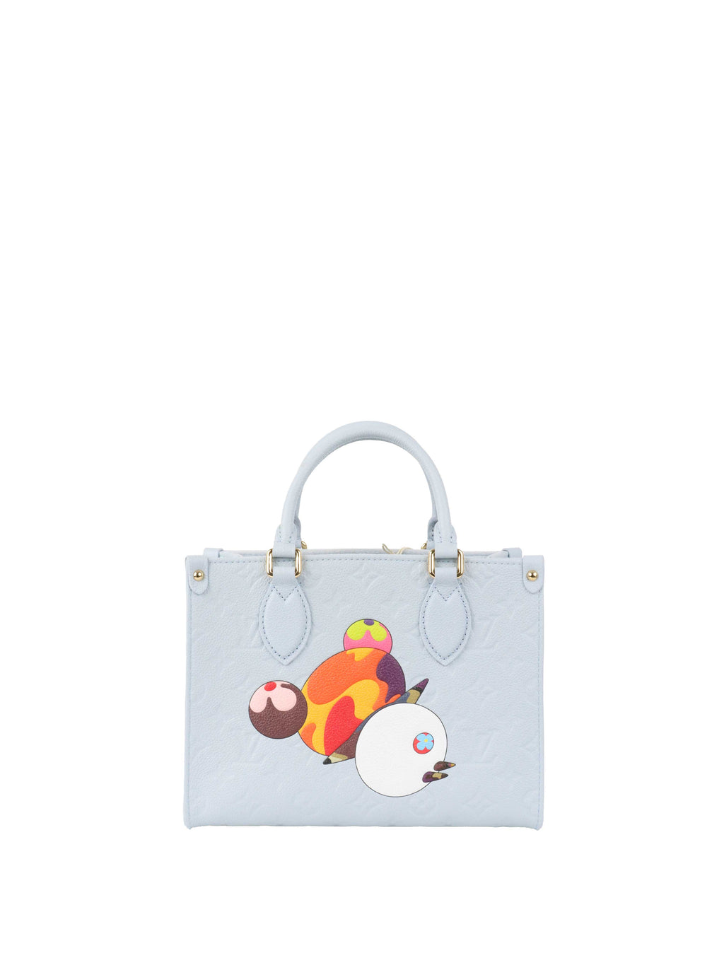 Louis Vuitton x Takashi Murakami OnTheGo PM Washed Blue Monogram Empreinte Leather.