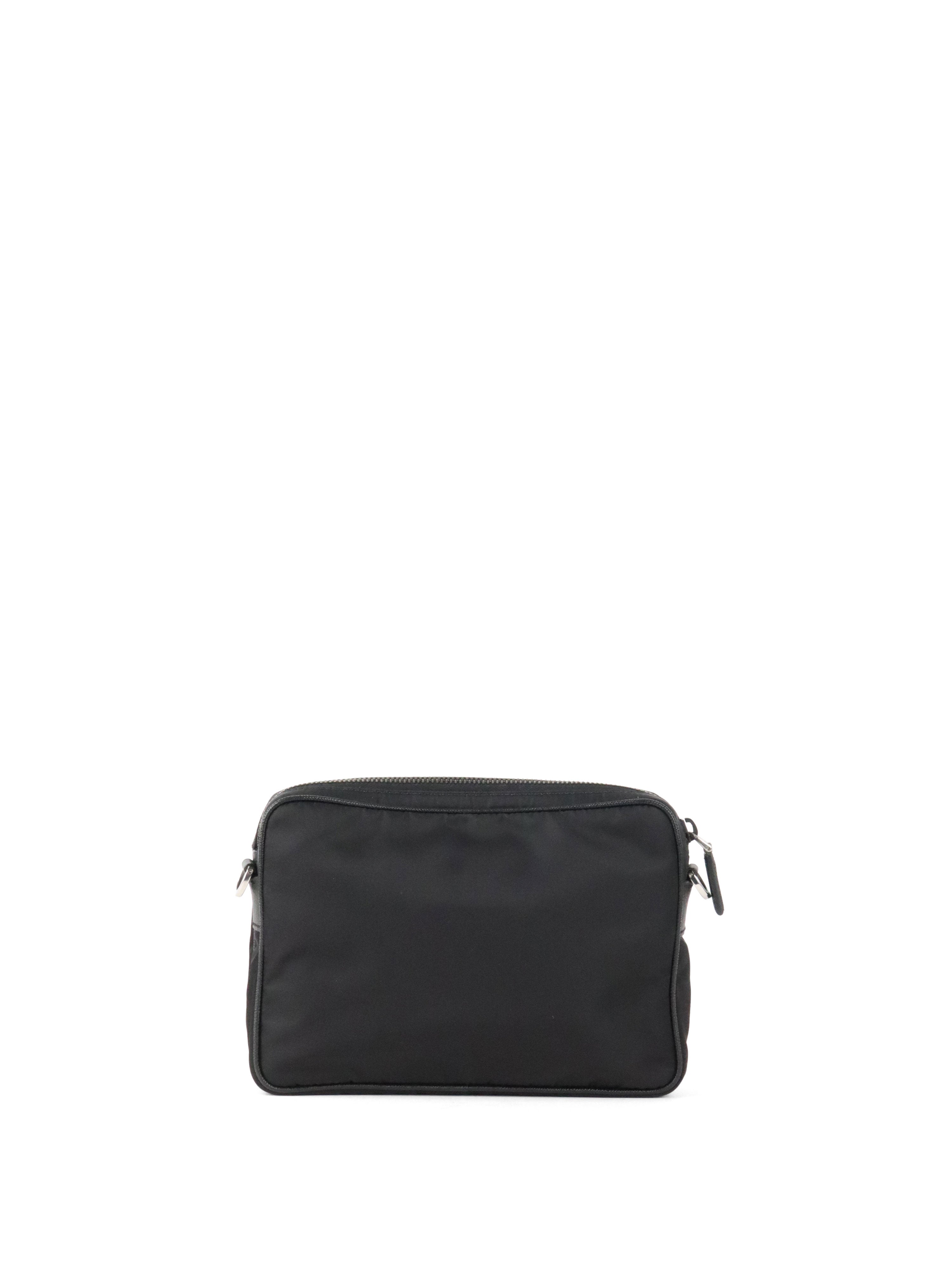 Prada Black Re-Nylon and Saffiano Leather Shoulder bag