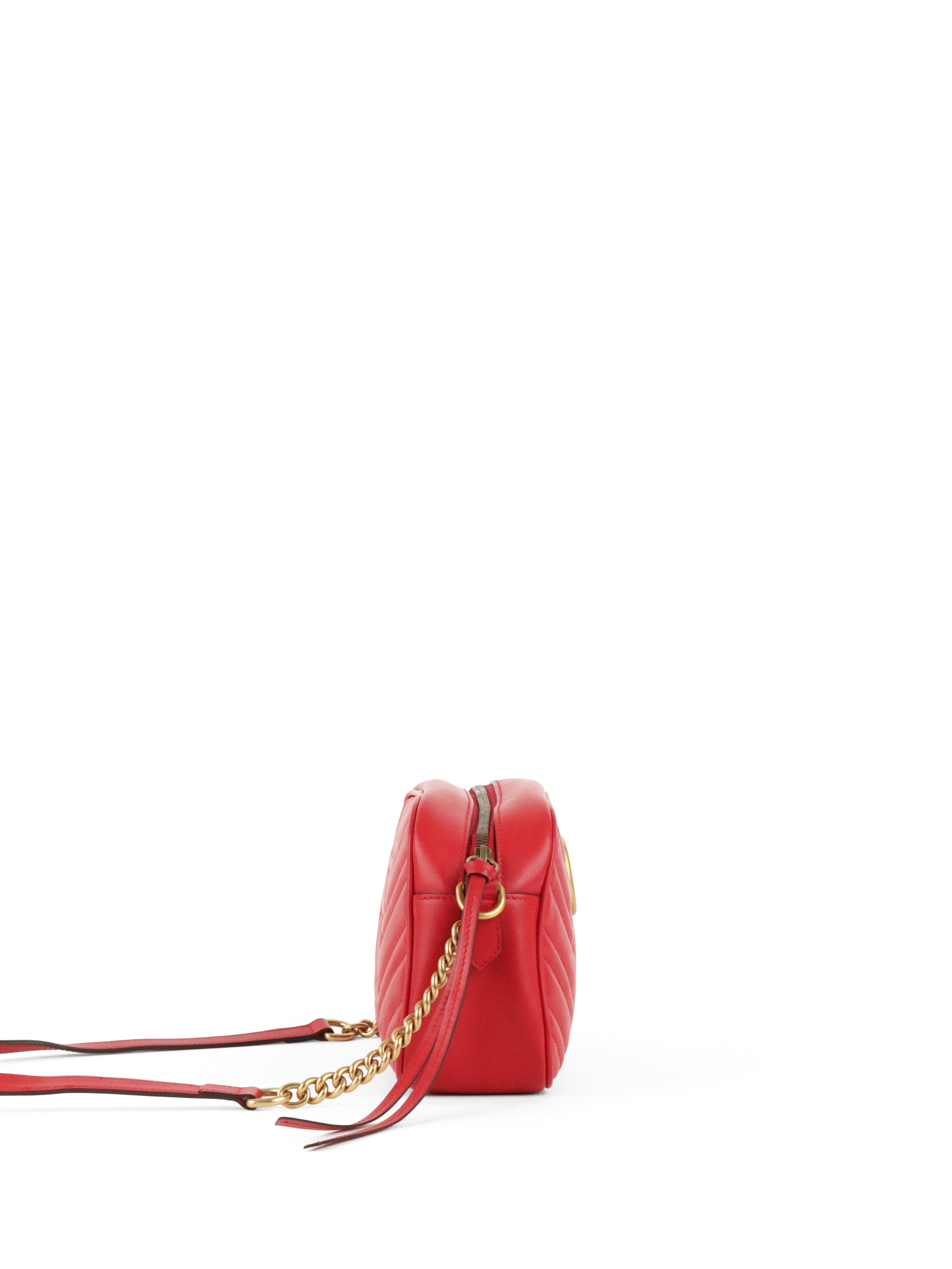 Gucci Red GG Marmont Small Camera Bag