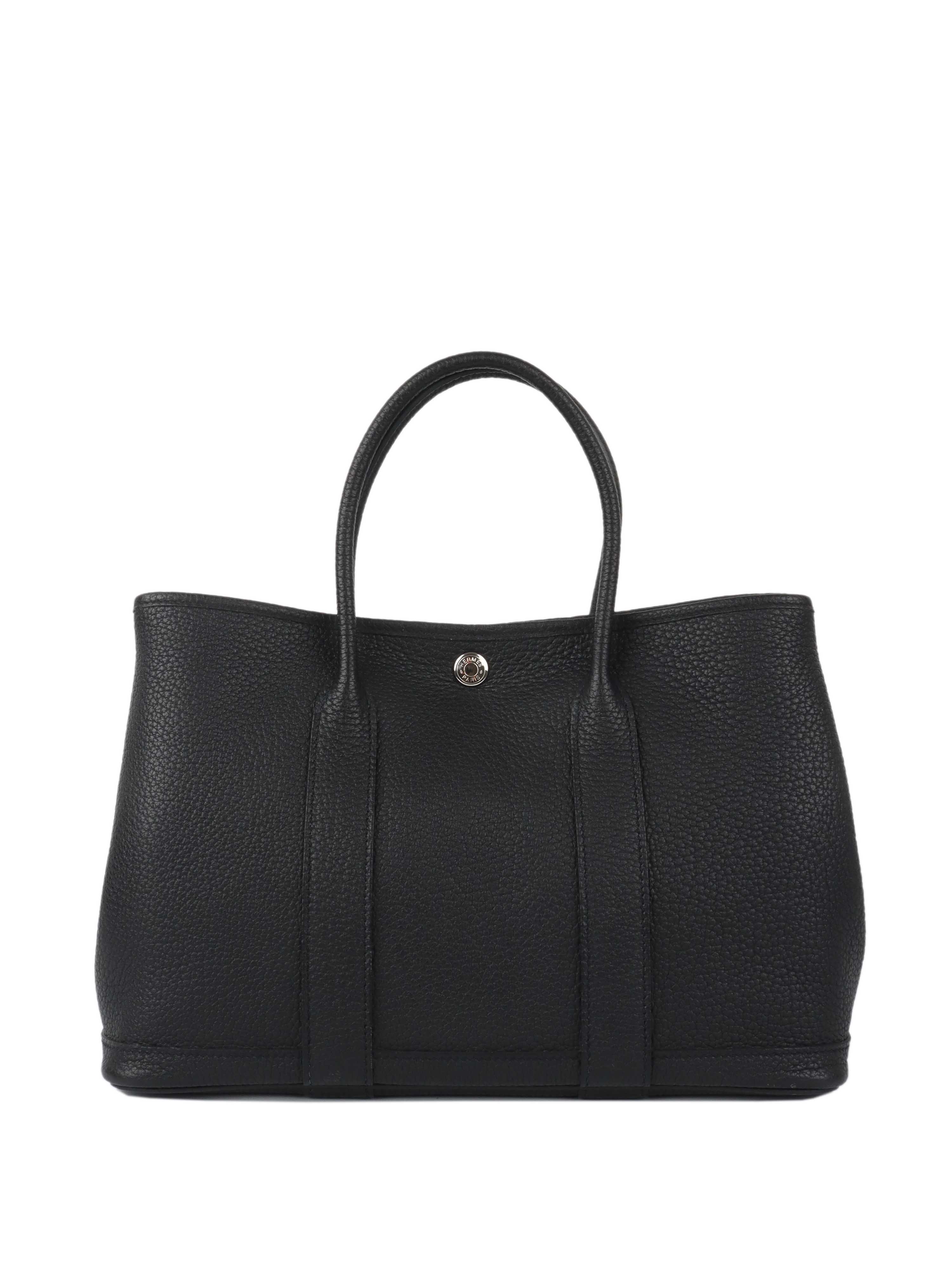 Hermes Black Garden Party 30 Bag.