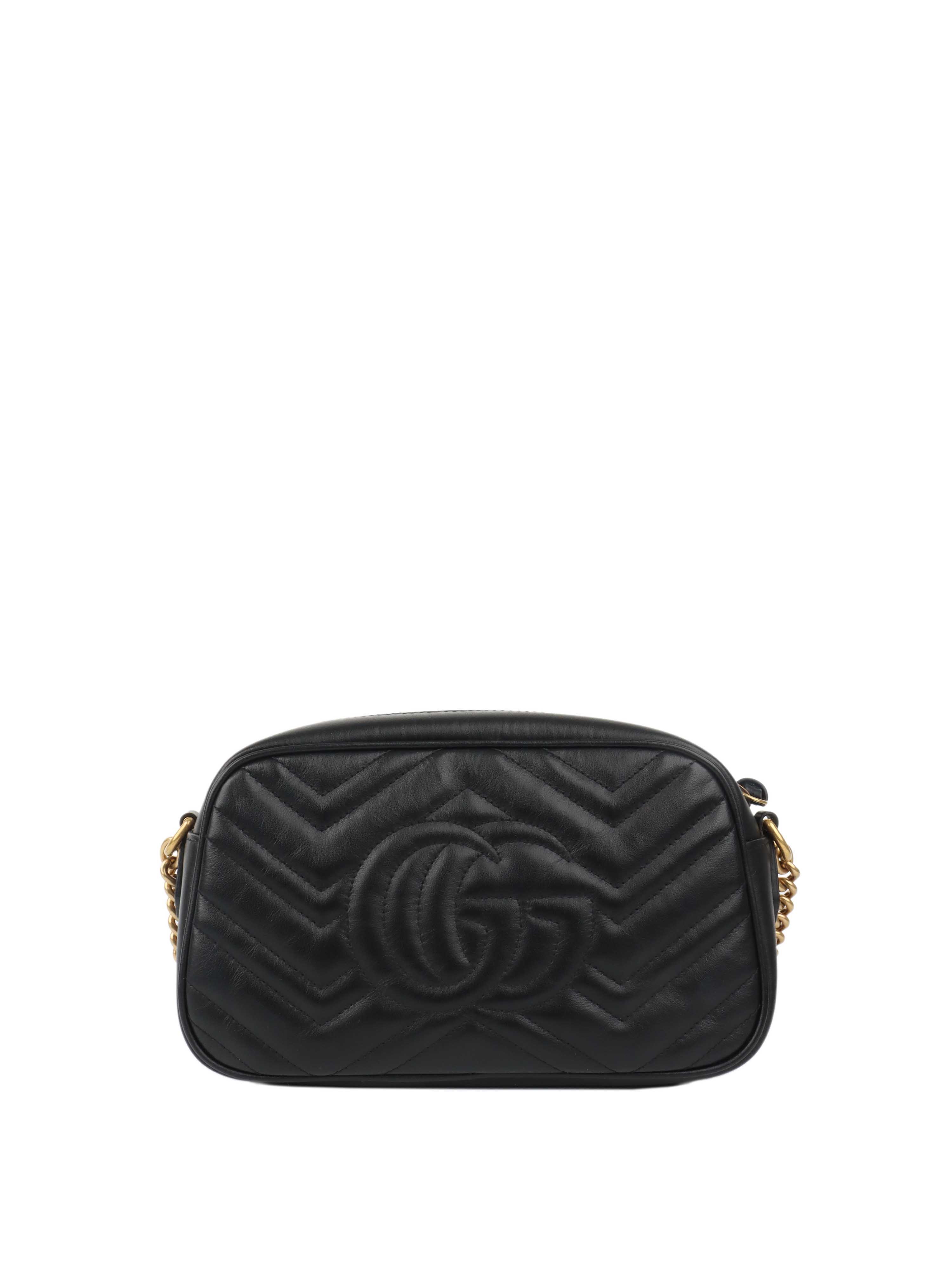 Gucci Small Black Marmont Camera Bag.