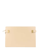 Saint Laurent Beige Manhattan Zip Chain Bag.