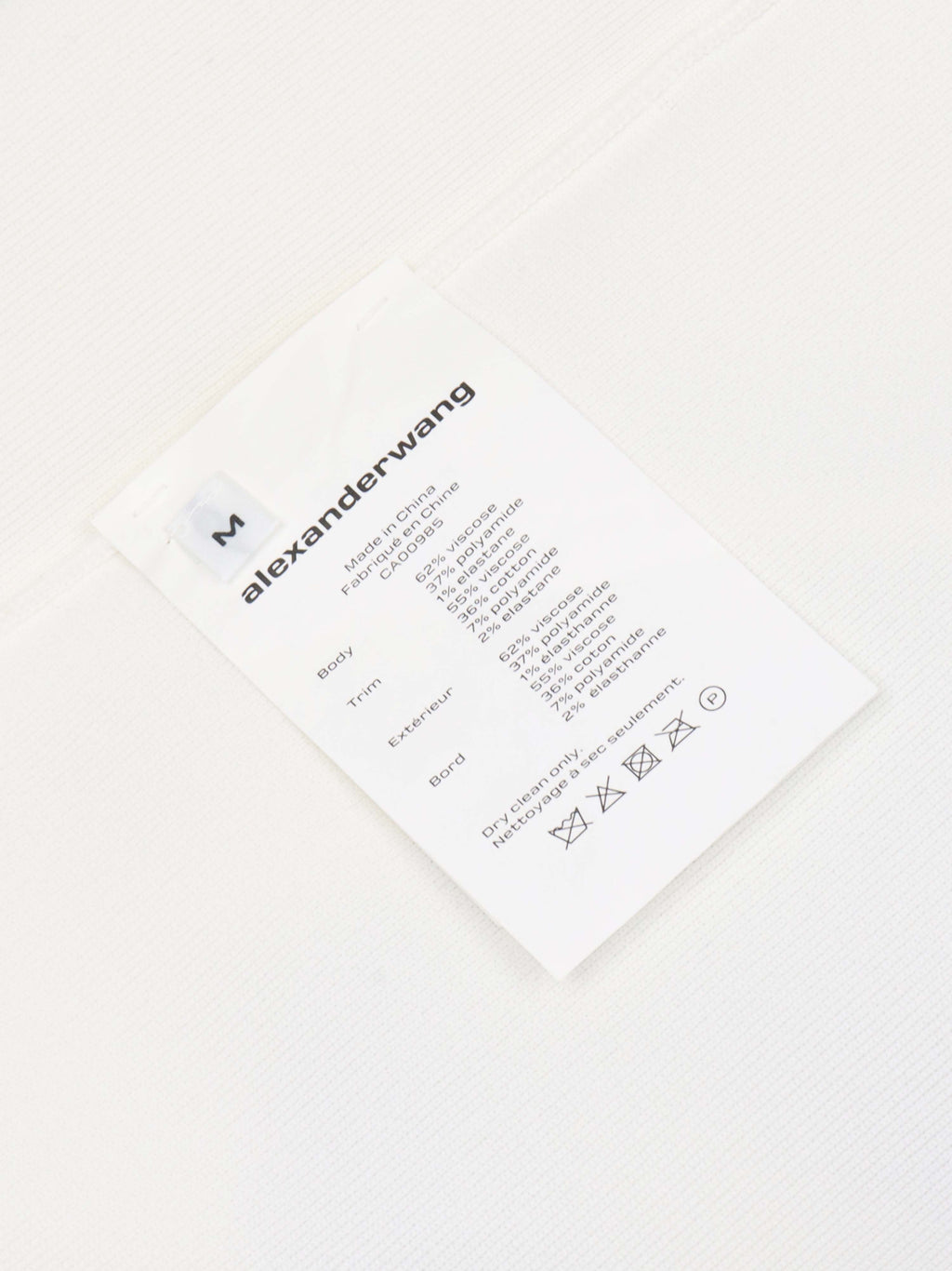 Alexander Wang Logo Trim White Mini Dress.
