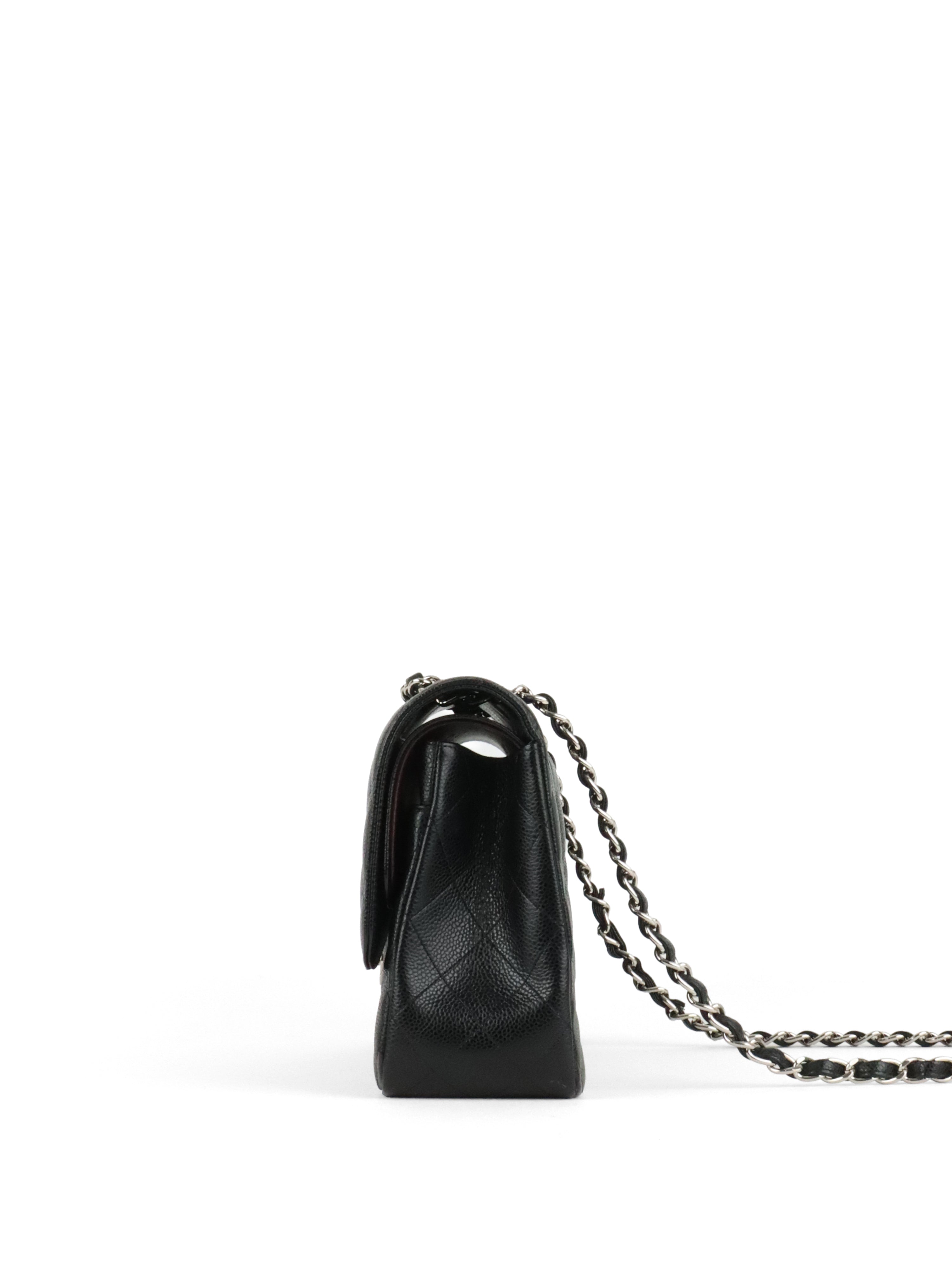 Chanel Black Caviar Jumbo Classic Flap SHW