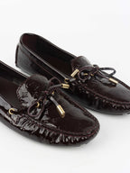 Louis Vuitton Burgundy Patent Leather Oxford Loafers.