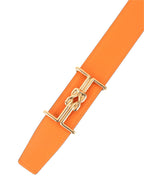 Hermes Reversible leather belt in Noir/Orange 32 mm.