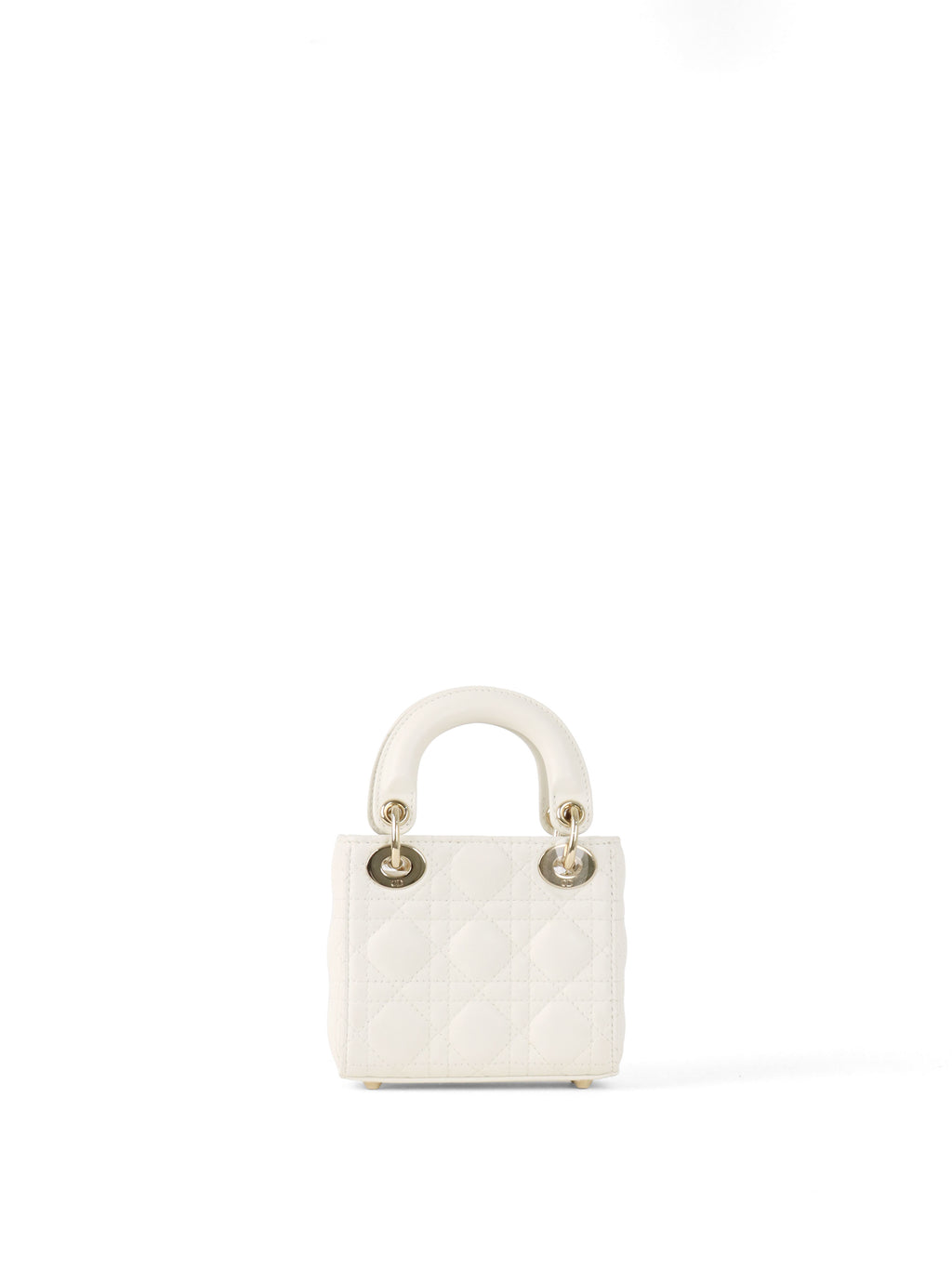 Dior White Micro Lady Dior Bag.