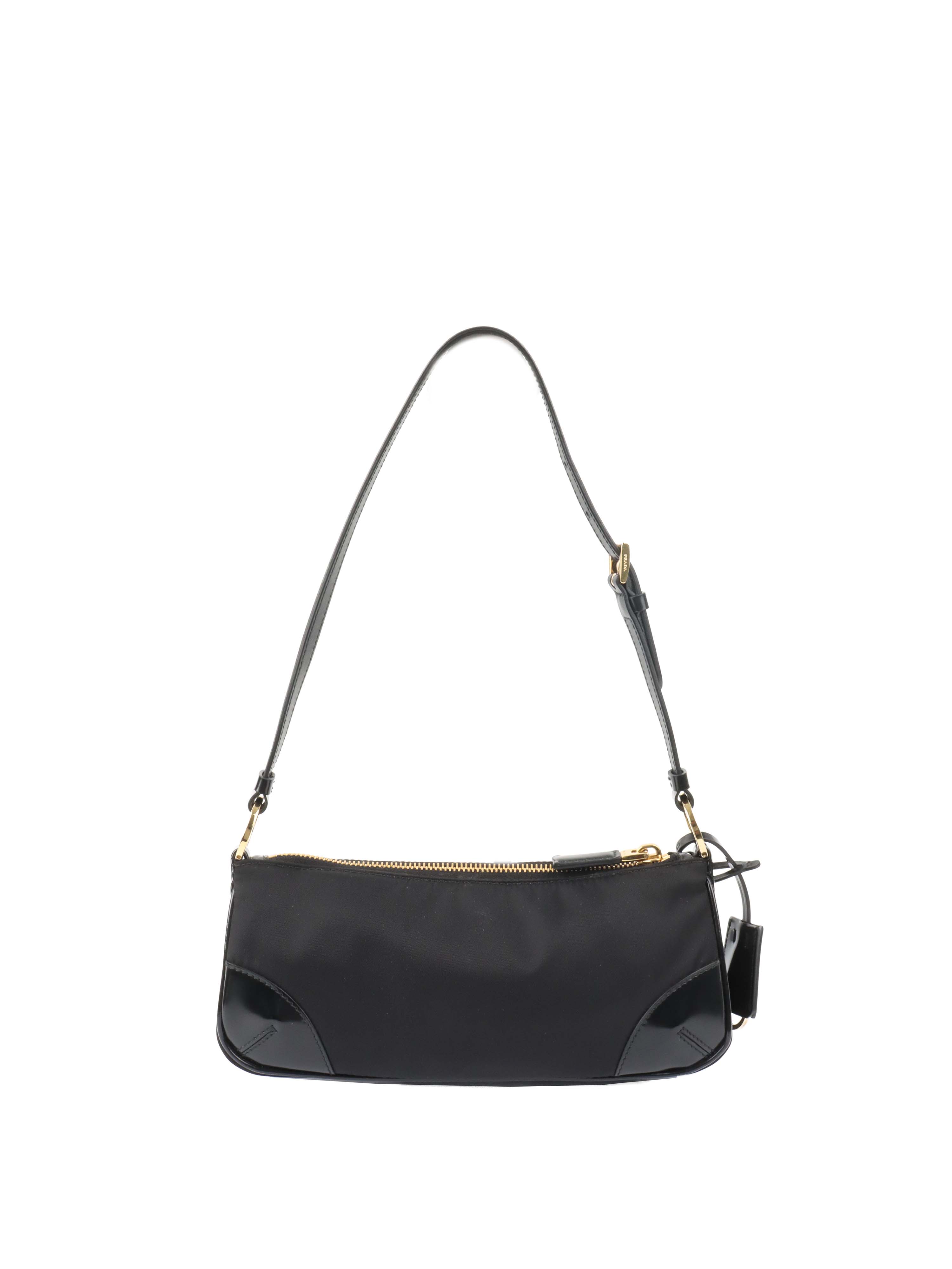Prada Black Re-Edition 2002 Nylon Shoulder Bag.