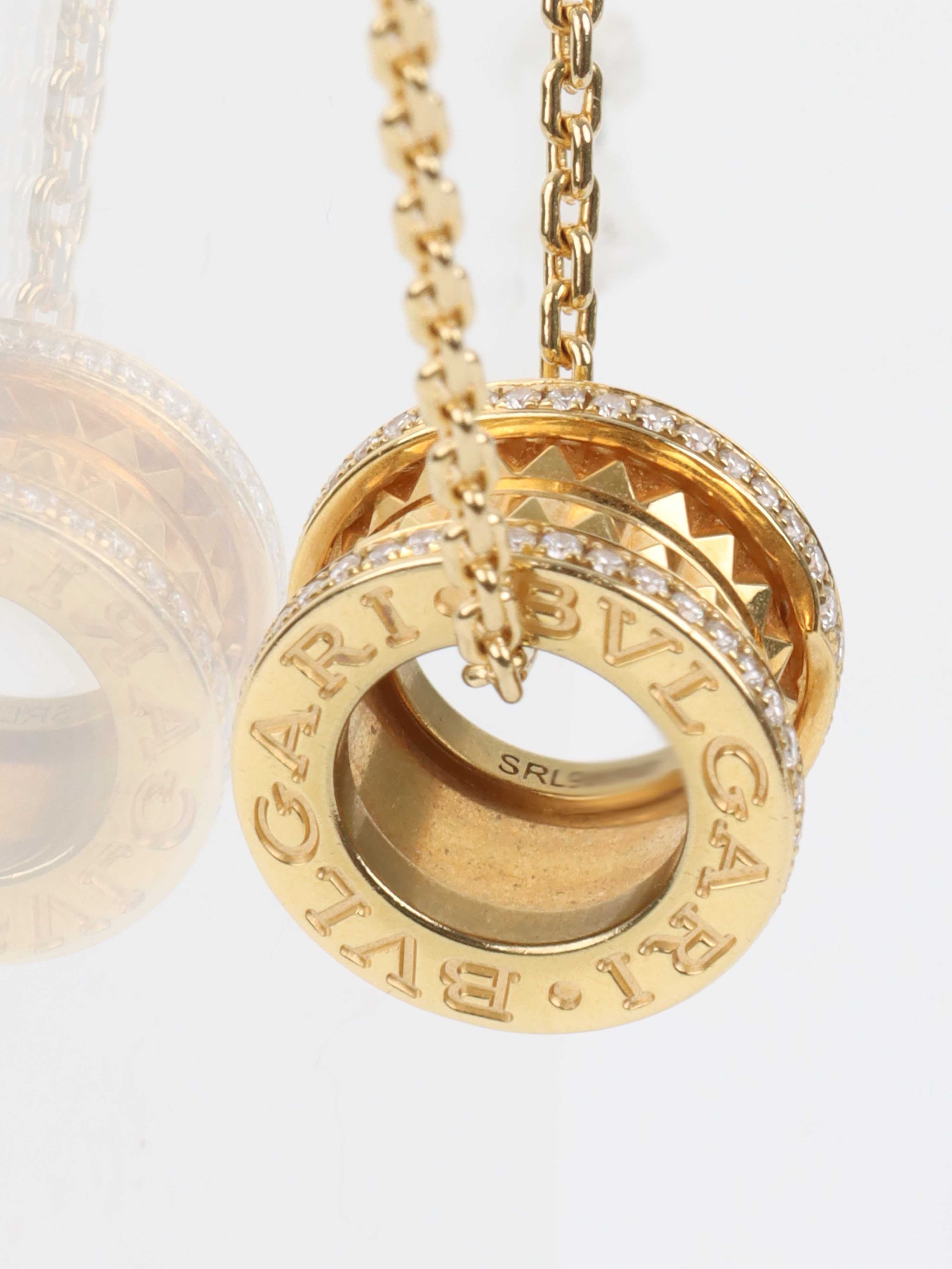 Bvlgari Limited Edition B.zero1 18k Yellow Gold with Diamond Necklace.