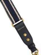 Dior Blue Adjustable Embroidered Strap with Ring