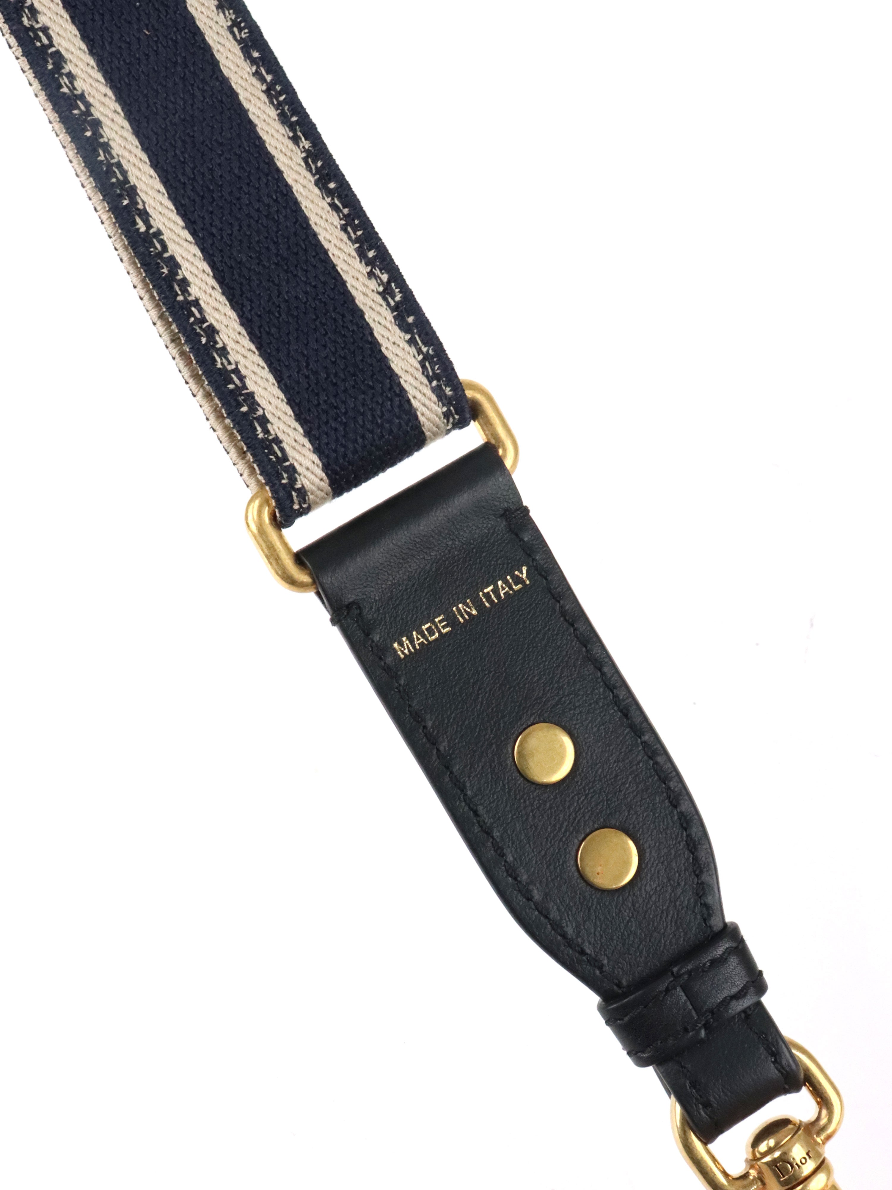 Dior Blue Adjustable Embroidered Strap with Ring