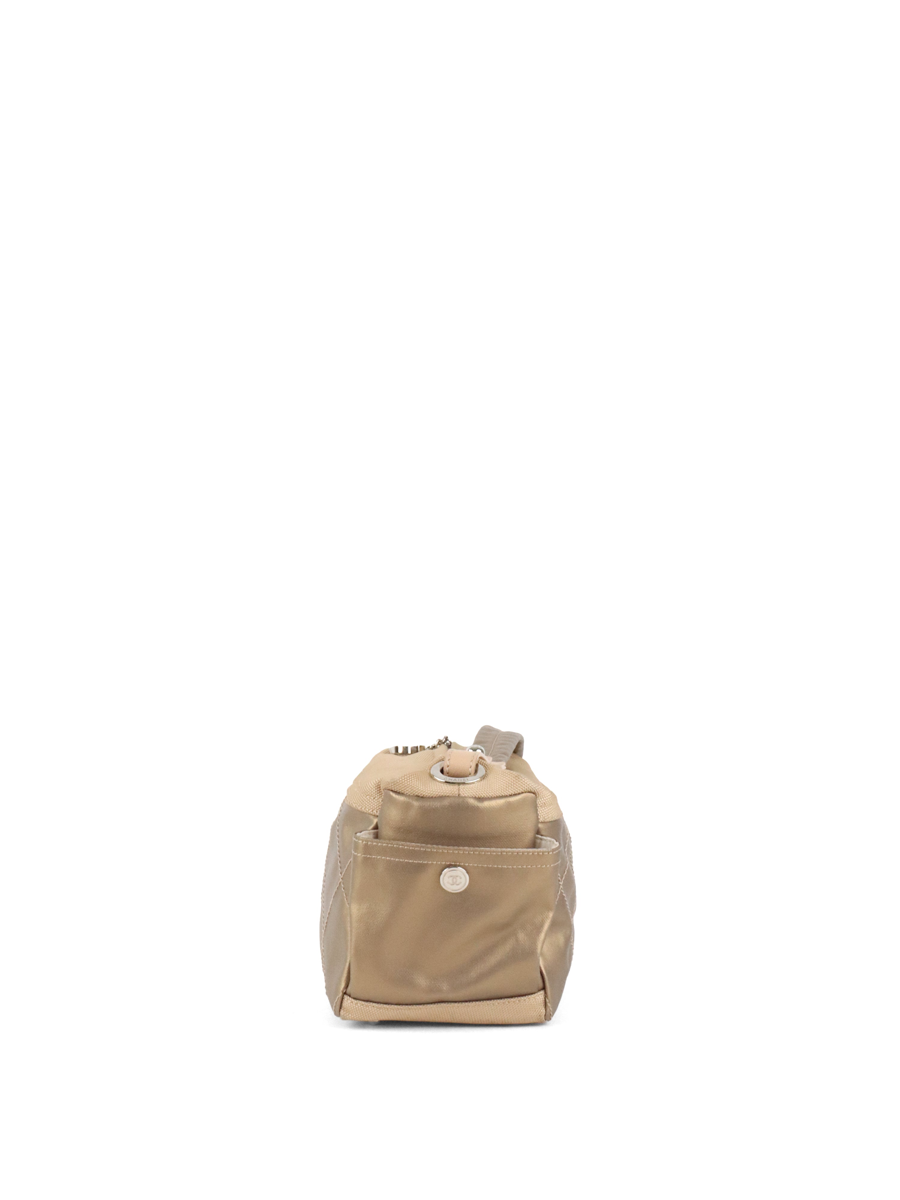 Chanel Champaign Paris Biarritz Quilted Coated Canvas Bag