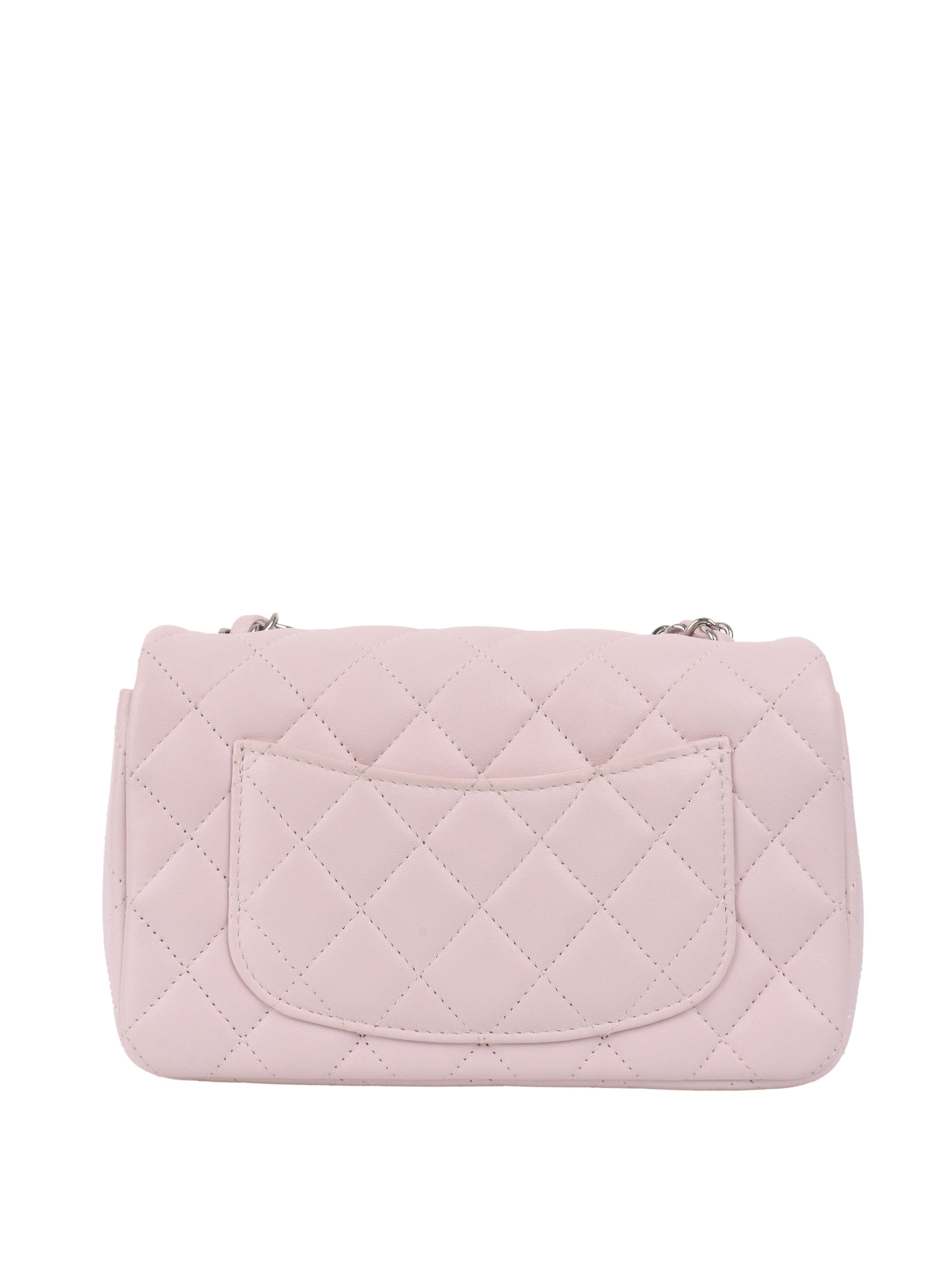 Chanel Light Pink Mini Rectangular Classic Flap SHW.