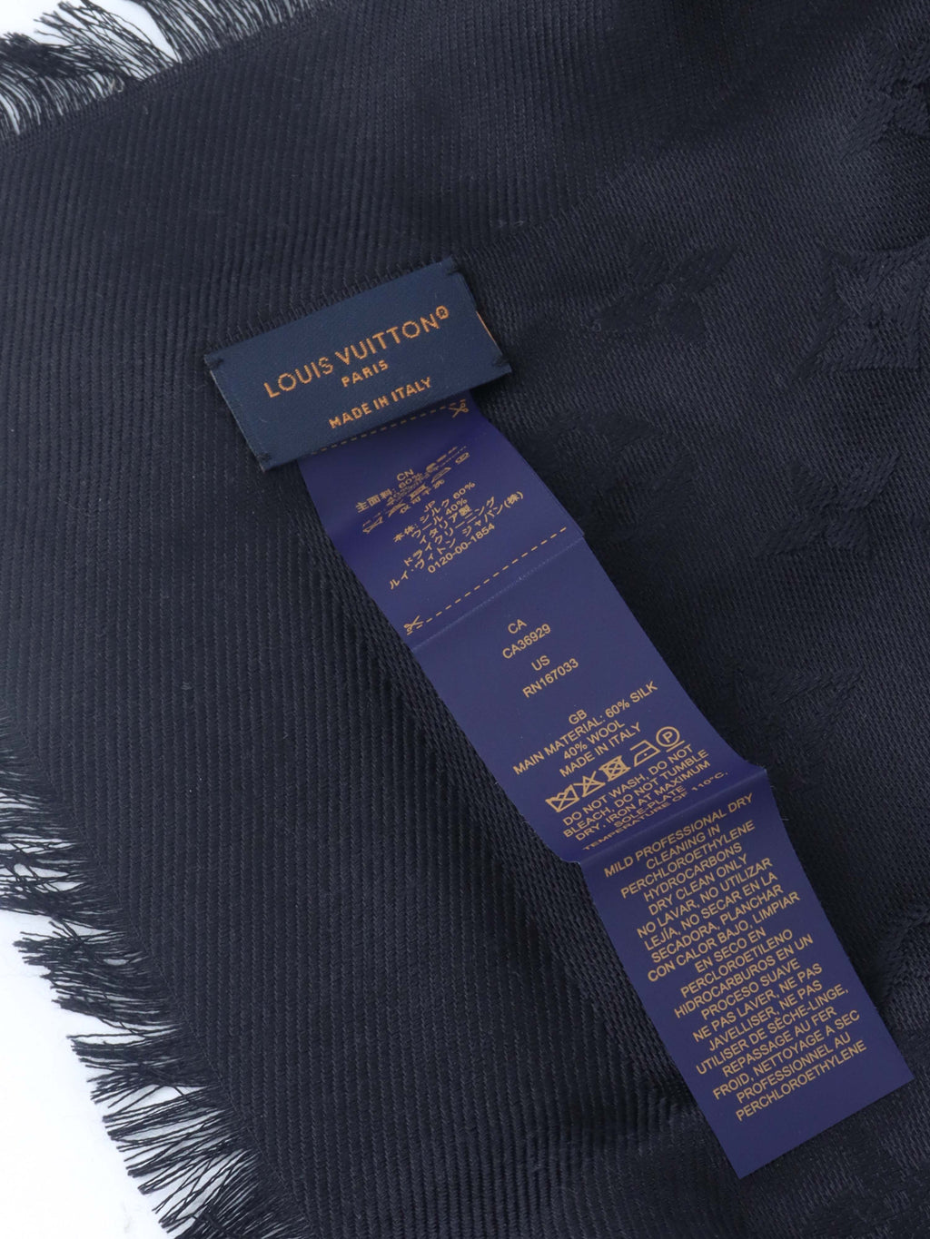 Louis Vuitton Black Monogram Classic Shawl