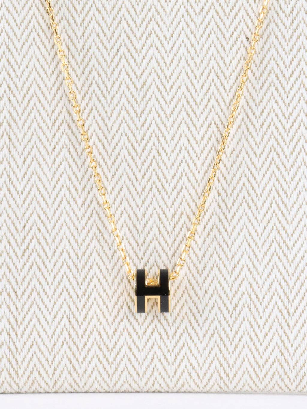 Hermes Black Mini Pop H Necklace