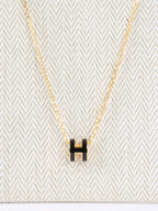Hermes Black Mini Pop H Necklace