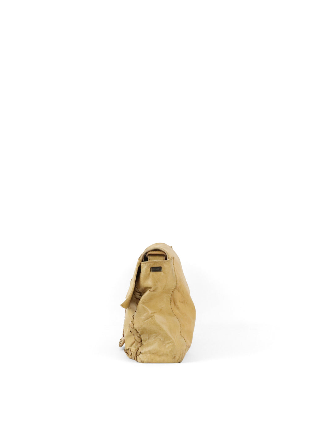 Fendi Vintage Senape Whipstitch Large Baguette