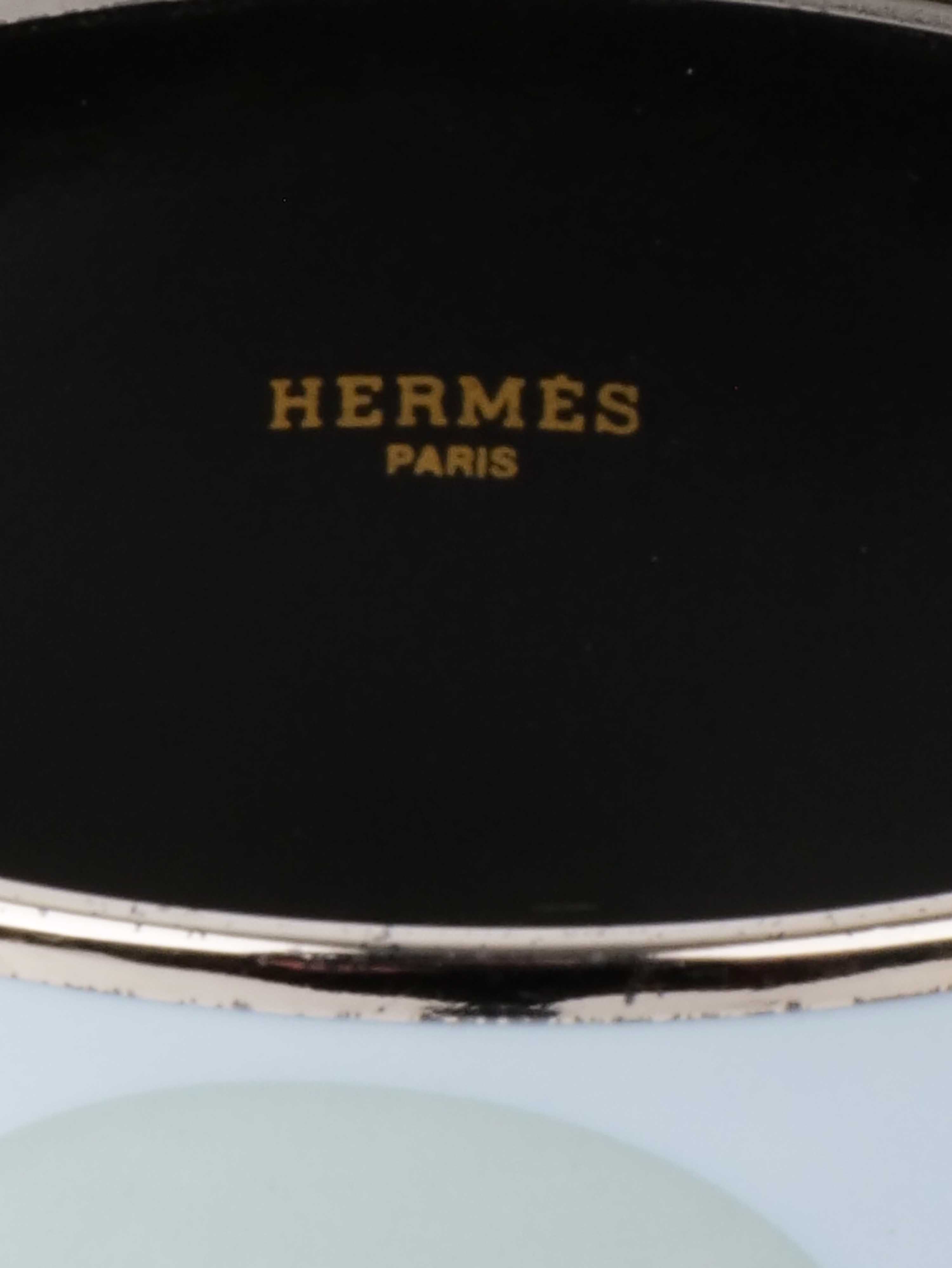 Hermes Light Blue Extra Wide Bangle.