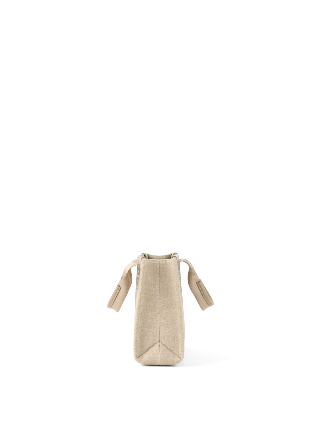 Chloe Neutral Small Woody Linen Tote Bag