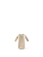 Chloe Neutral Small Woody Linen Tote Bag