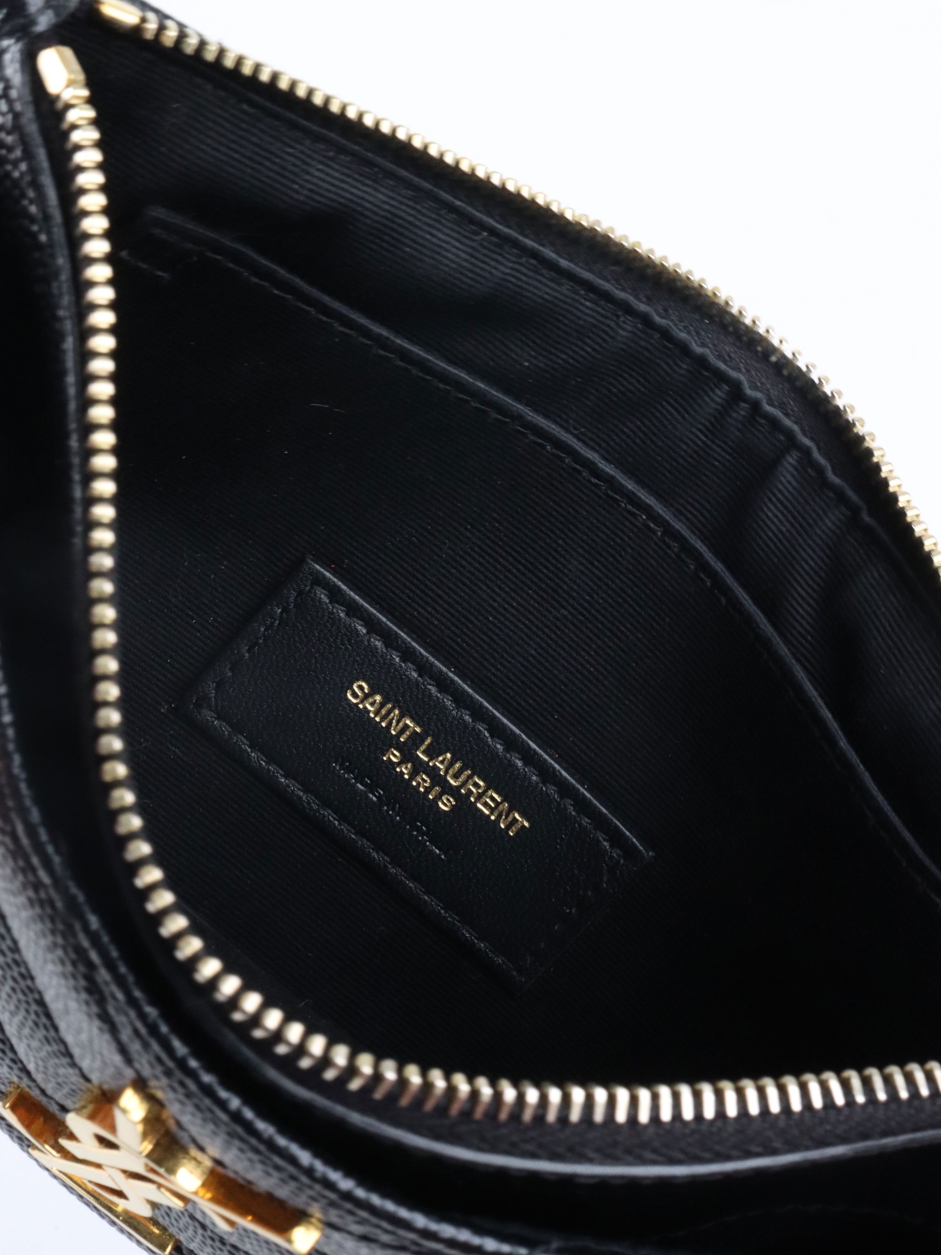 Saint Laurent Black Chevron Bill Pouch.