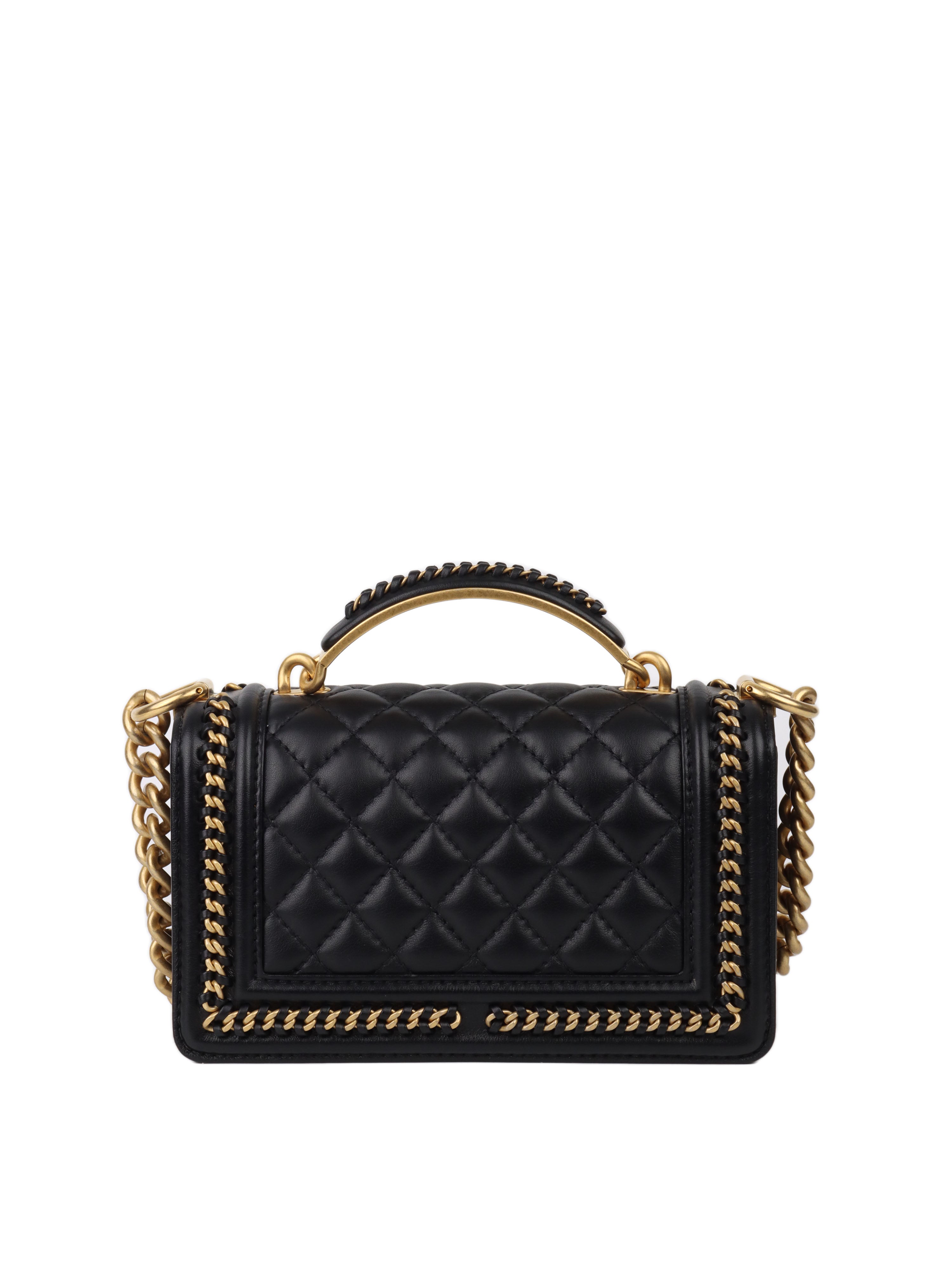 Chanel black discount and gold bag