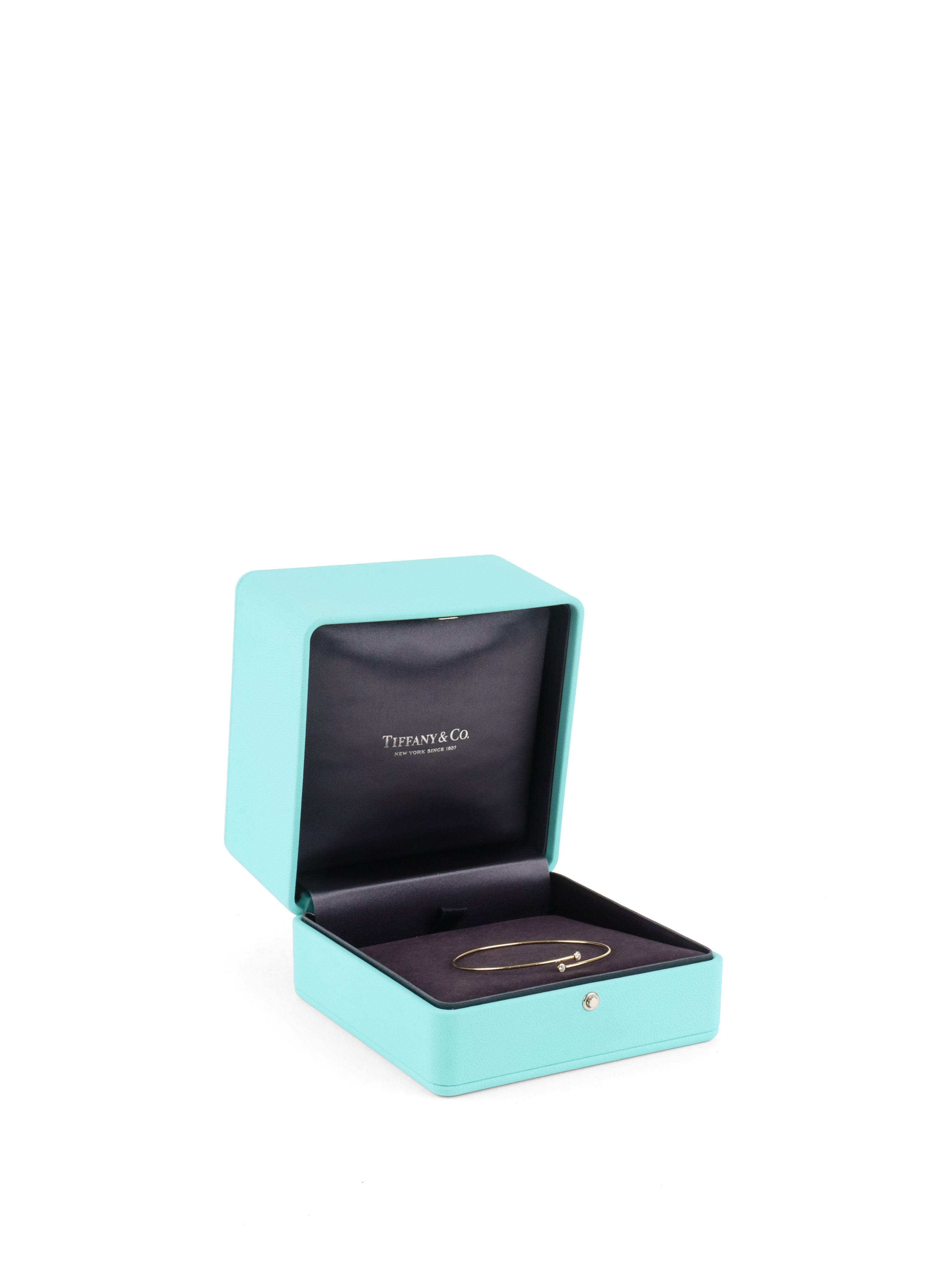 Tiffany & Co Small Yellow Gold Elsa Peretti Diamond Hoop Single-row Bangle