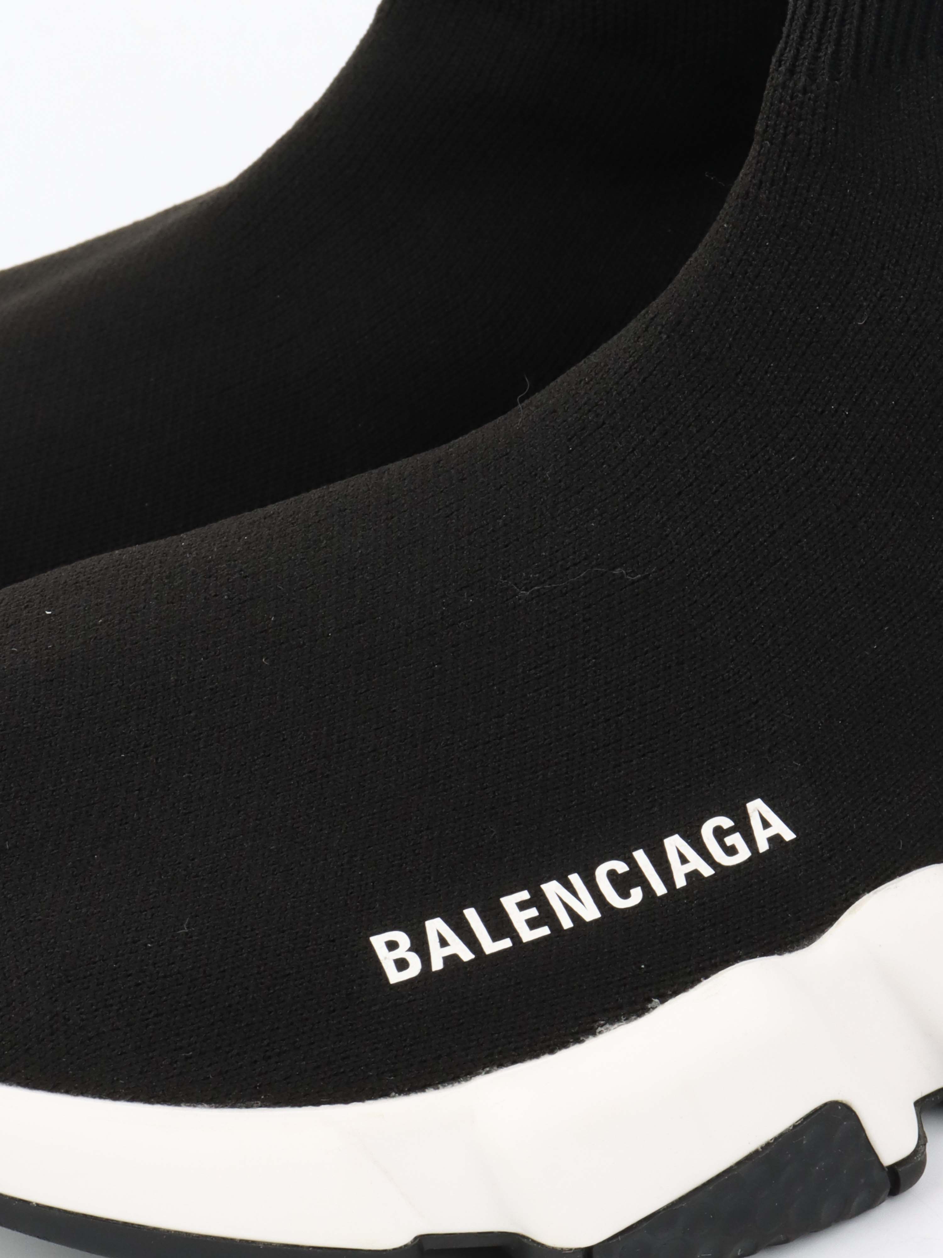 Balenciaga Black Speed Recycled Knit Sneakers.