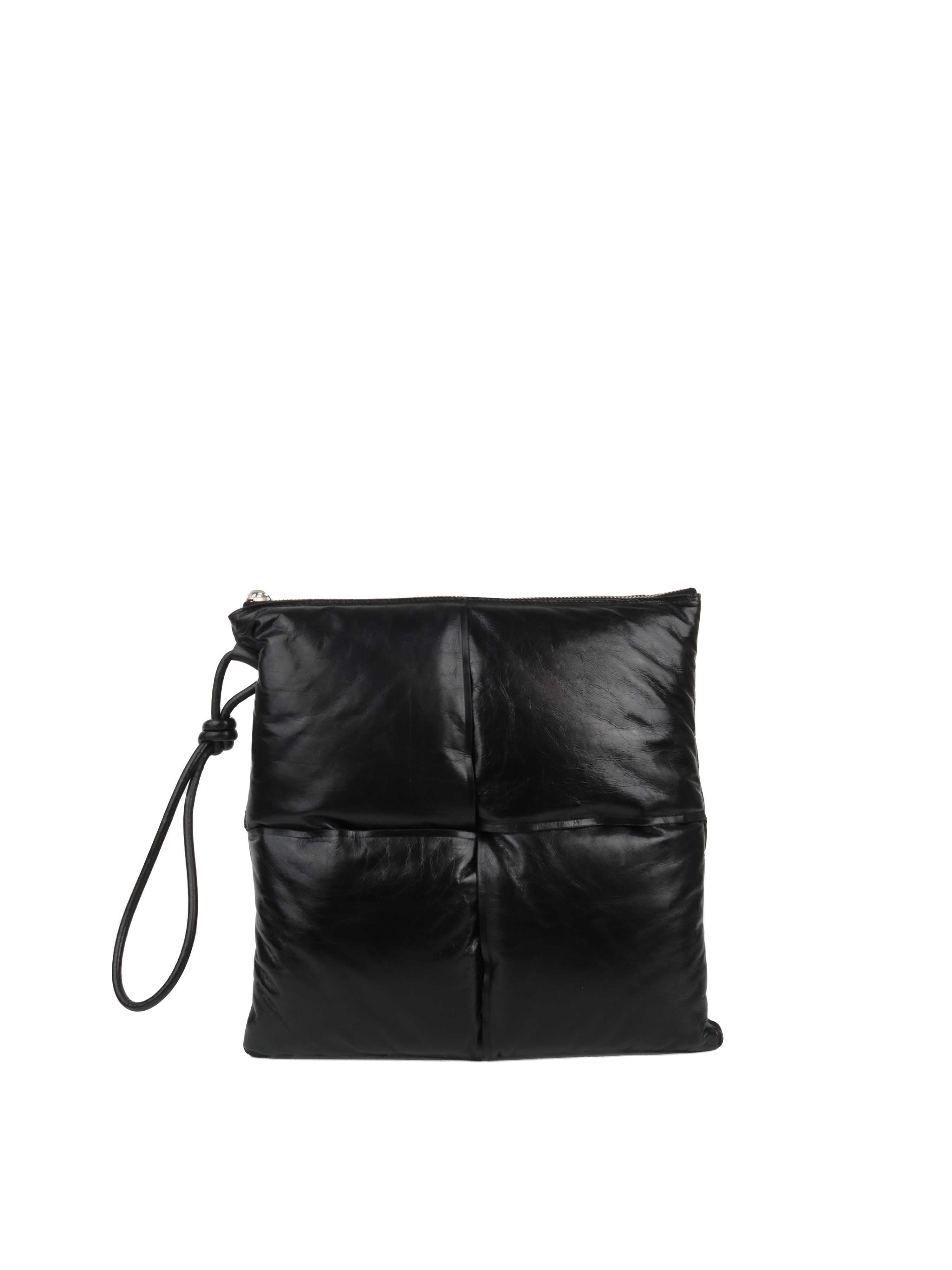 Bottega Veneta Black Padded Intercciato Pouch Bag.