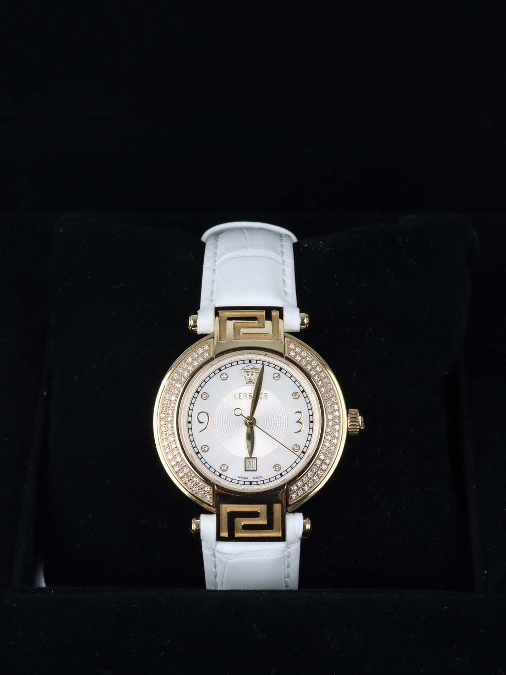 Versace Reve Gold with Diamond and Mother of Pearl 34mm Dial Watch.