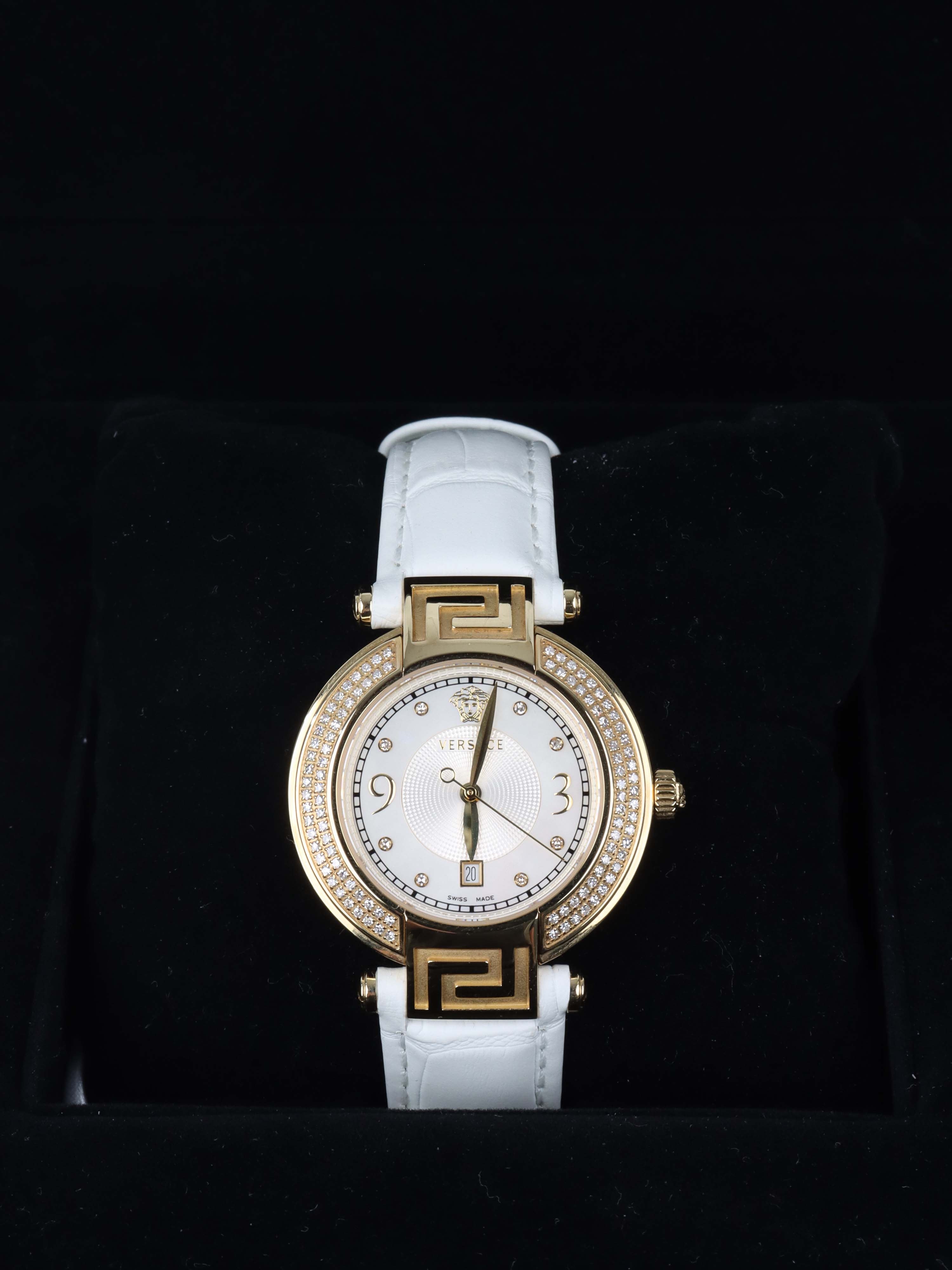 Versace Reve Gold with Diamond and Mother of Pearl 34mm Dial Watch.