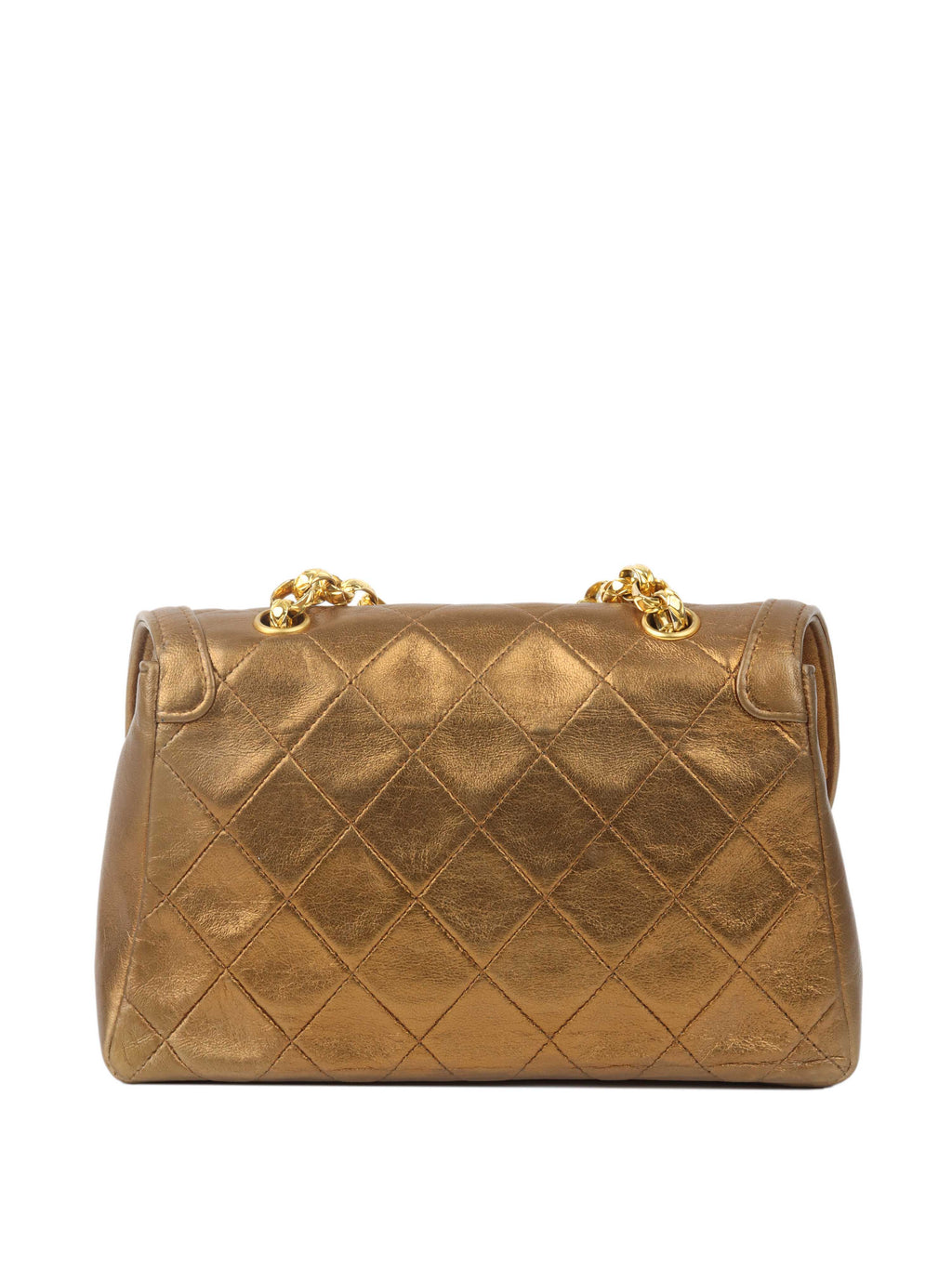 Chanel Gold Matellic Vintage Chain Bag.